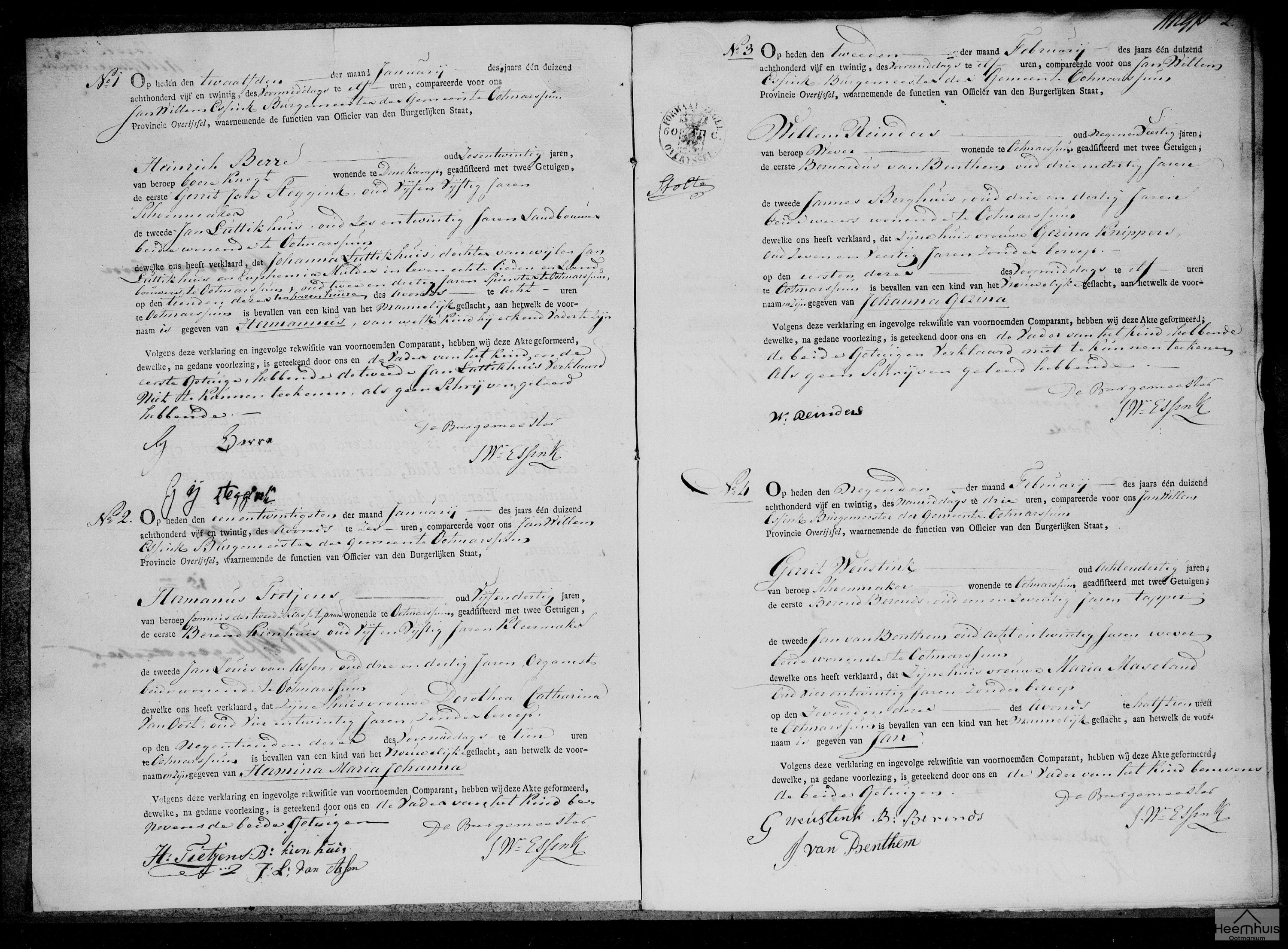 Geboorteakte van Hermannus Berre
