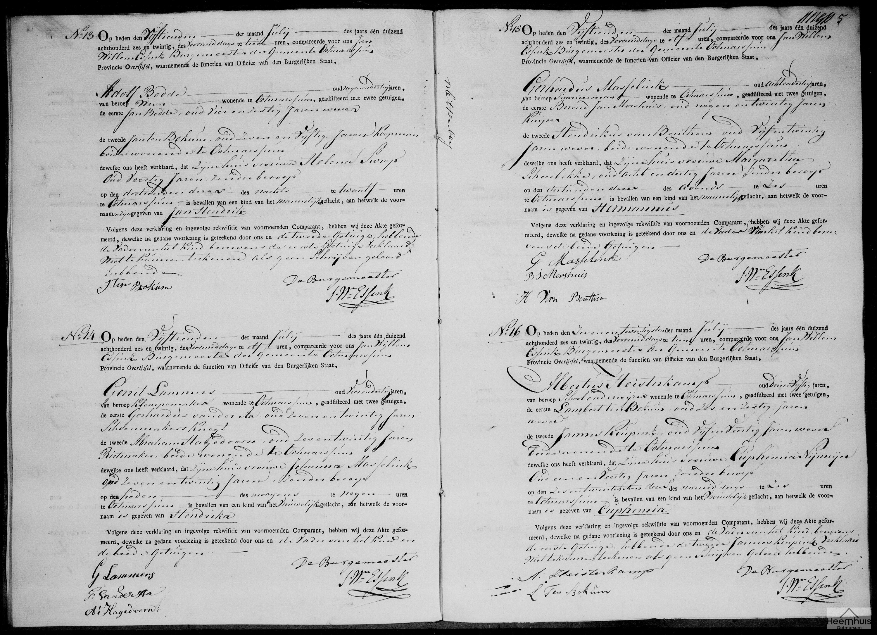 Geboorteakte van Euphemia Heisterkamp