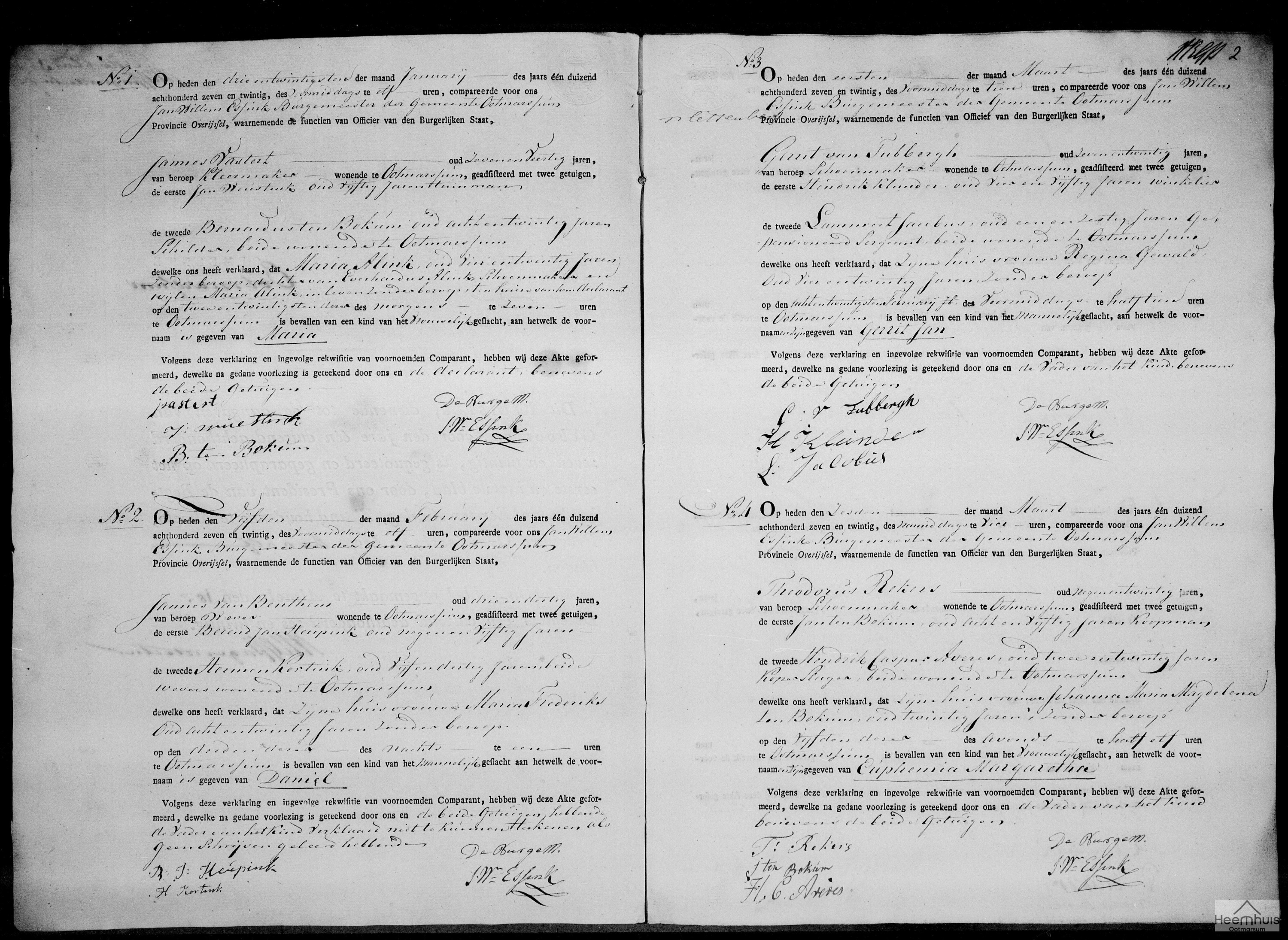 Geboorteakte van Euphemia Margaretha Rekers