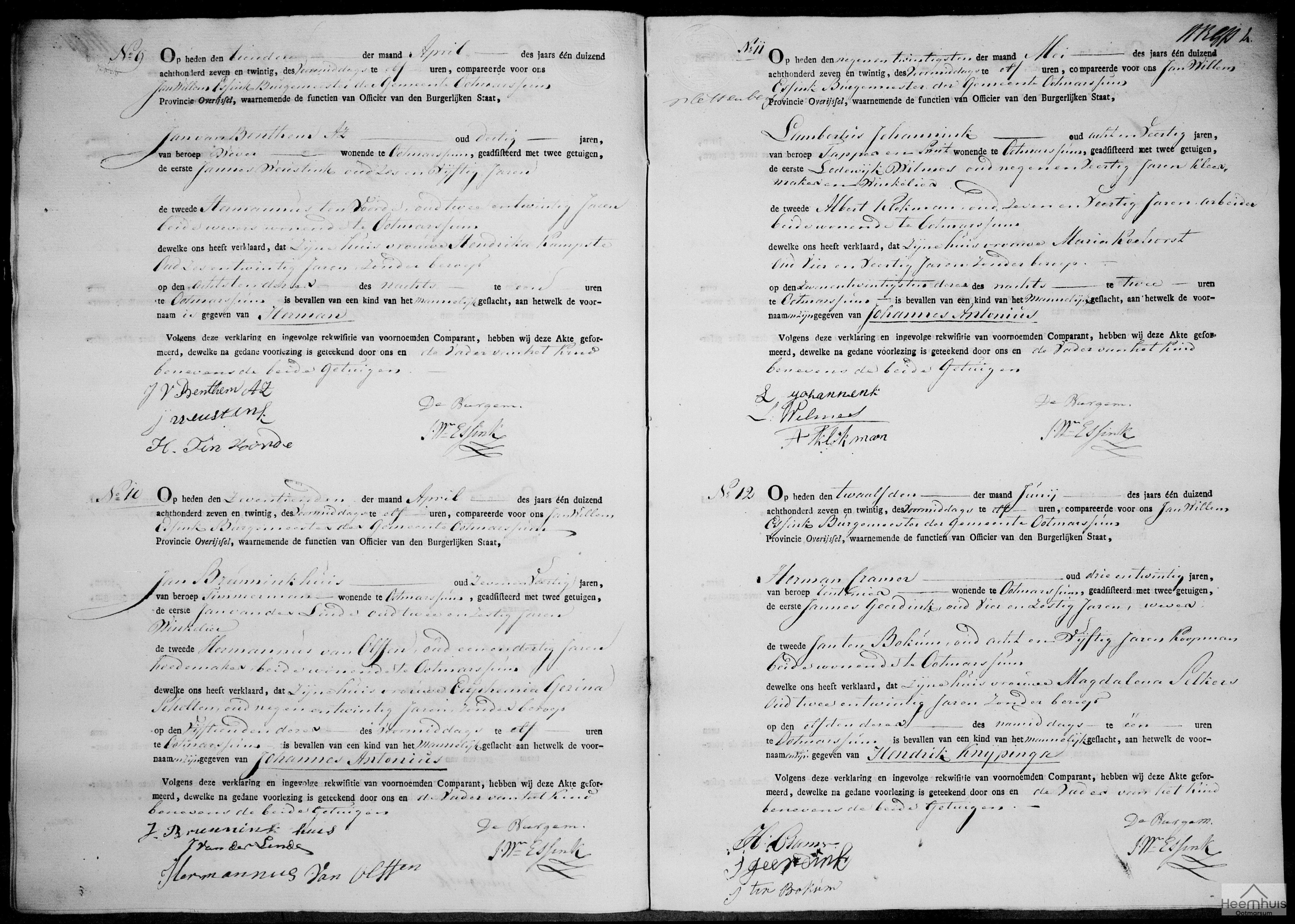 Geboorteakte van Johannes Antonius Johannink