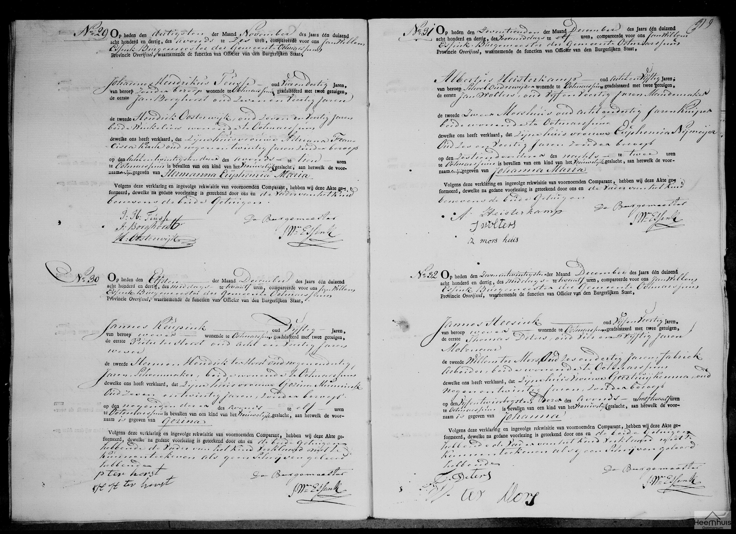 Geboorteakte van Johanna Maria Heisterkamp
