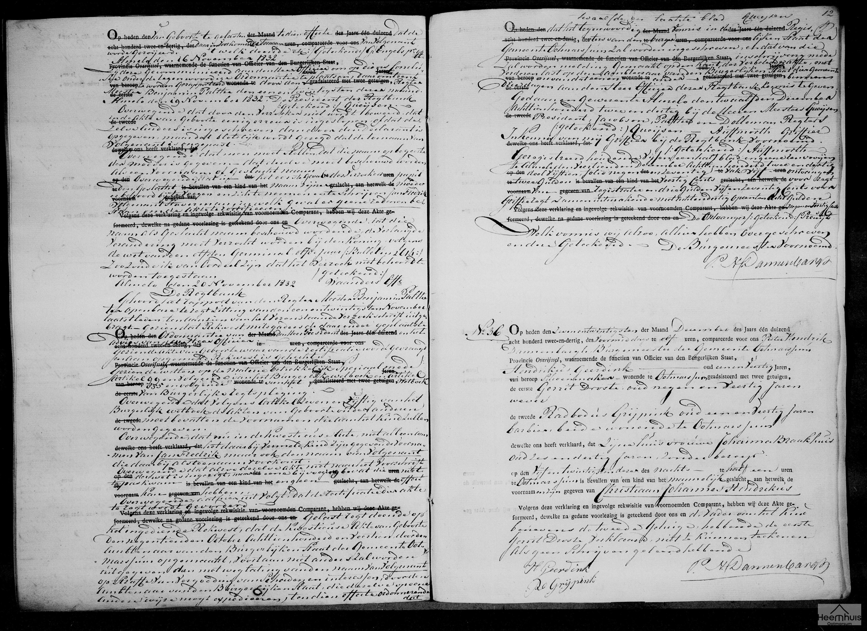 Geboorteakte van Christiaan Johannes Hendrikus Geerdink
