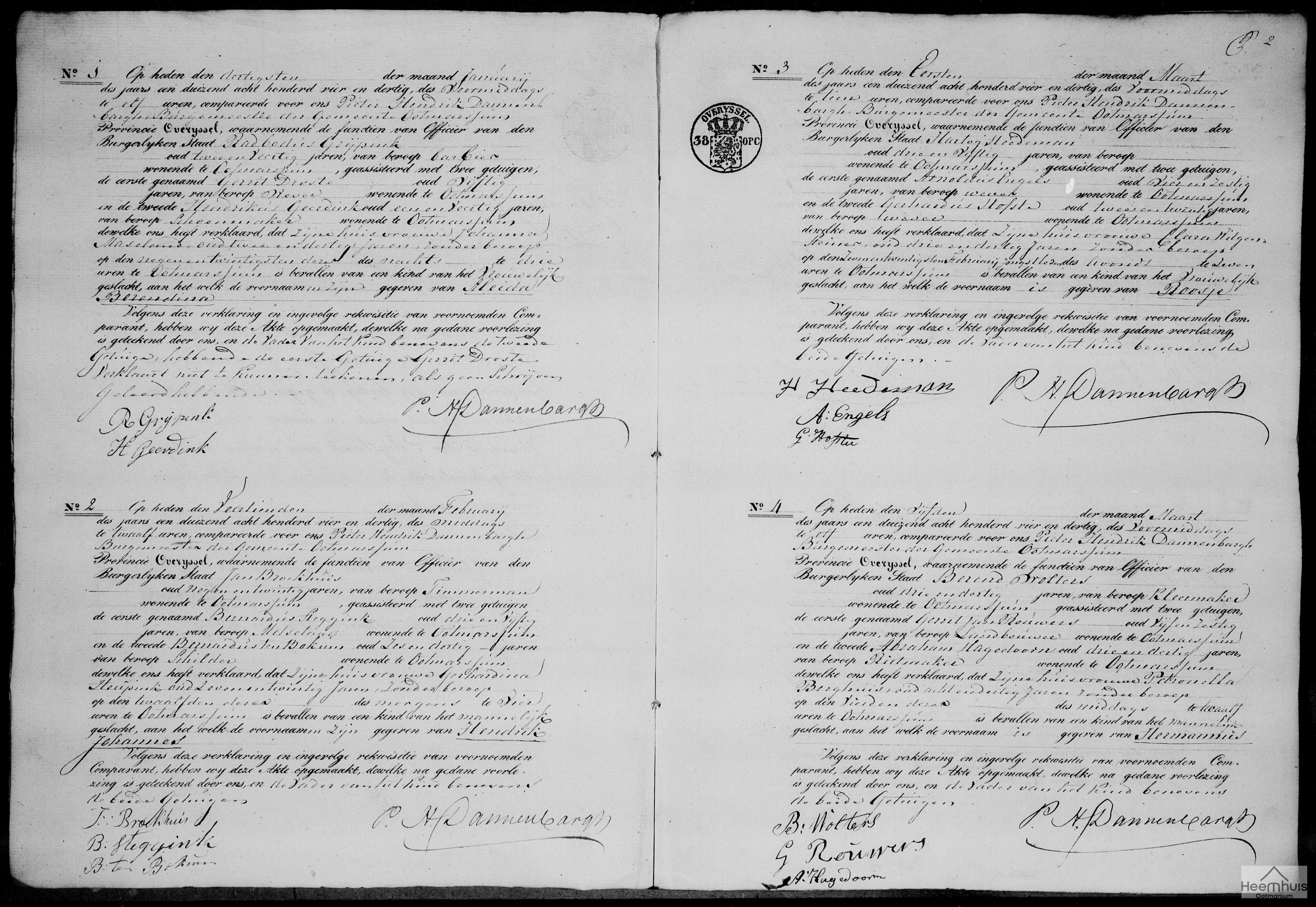 Geboorteakte van Hendrik Johannes Broekhuis
