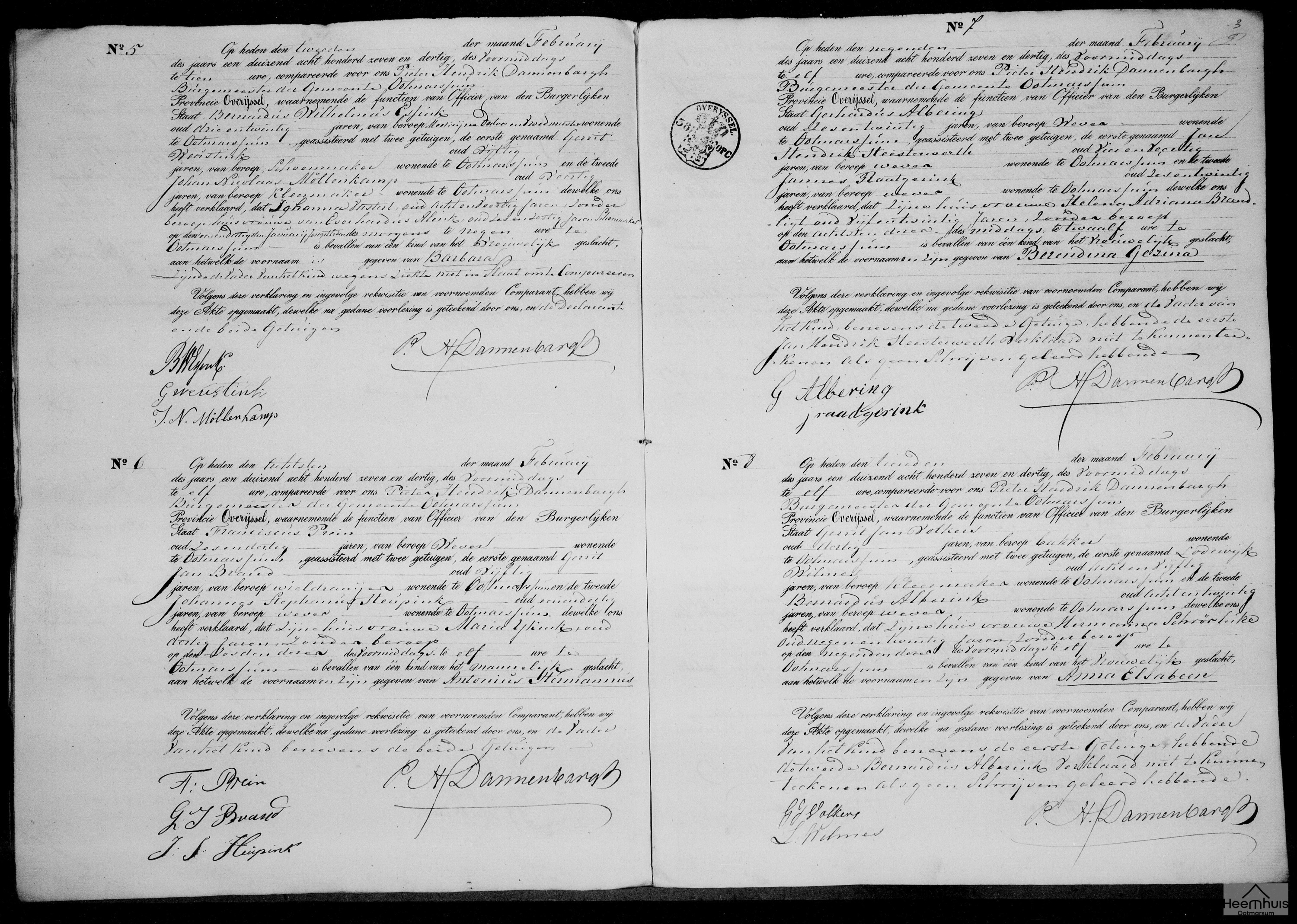 Geboorteakte van Antonius Hermannnus Prein