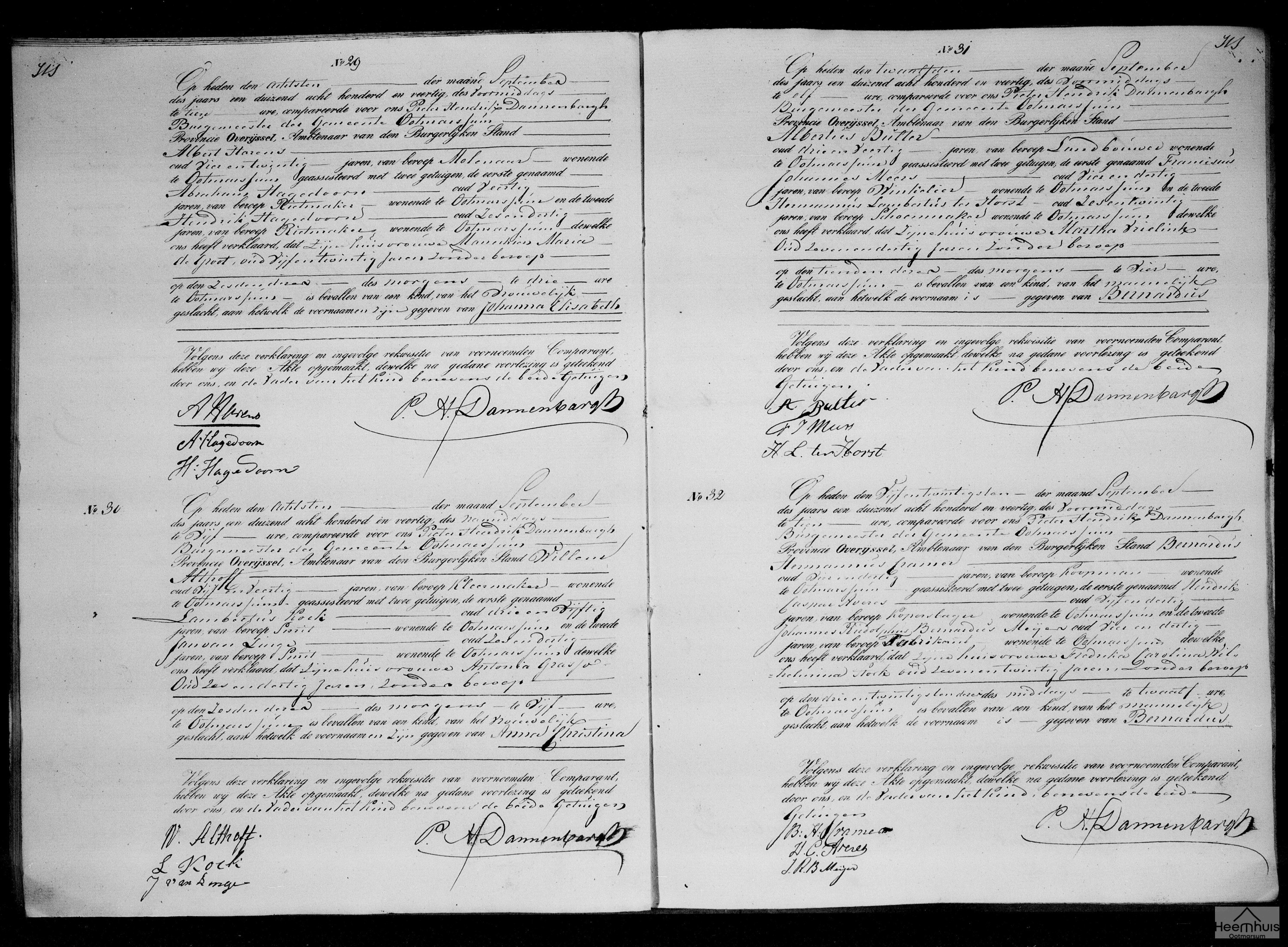 Geboorteakte van Johanna Elisabeth Harens