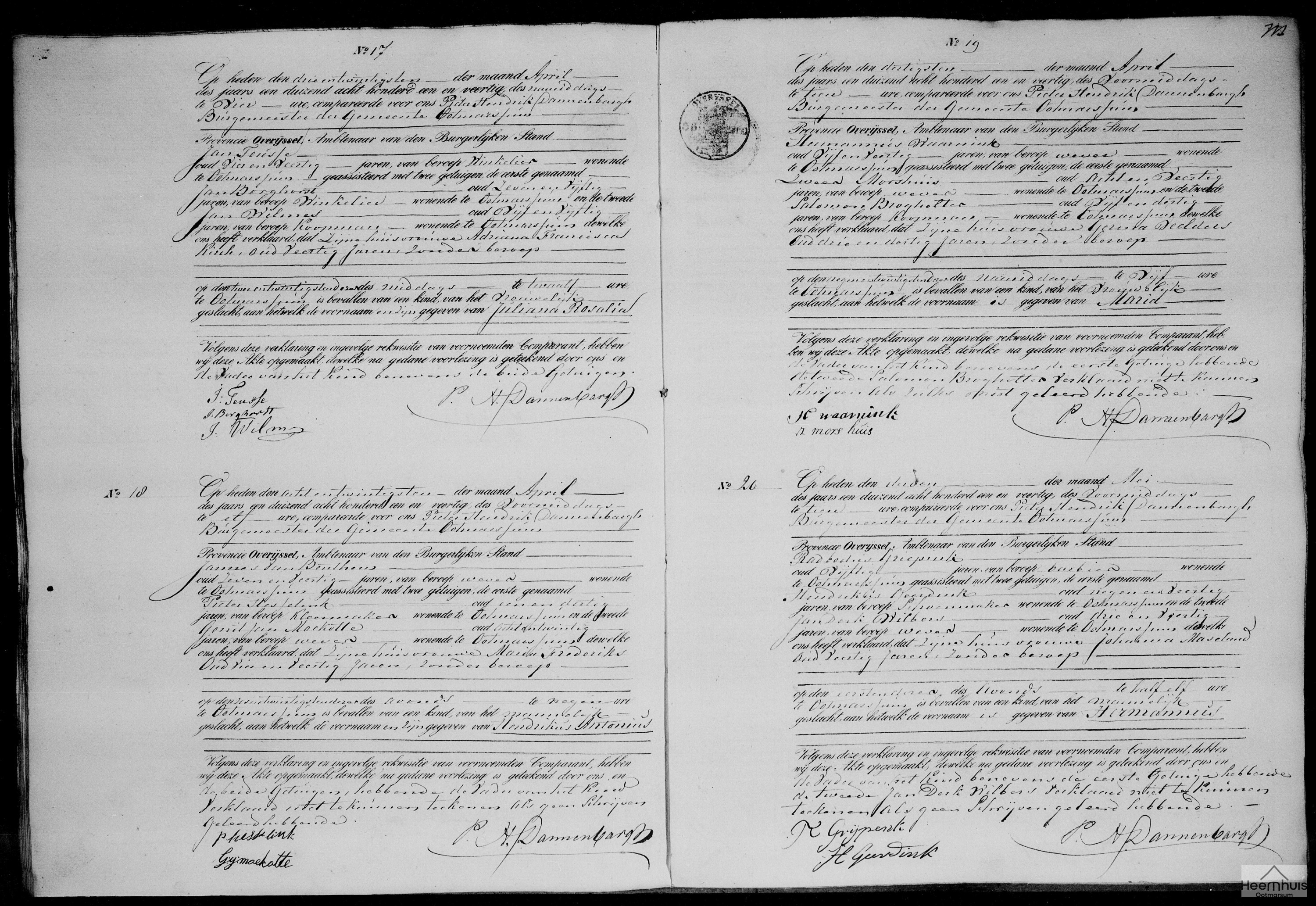 Geboorteakte van Hendrikus Antonius van Benthem