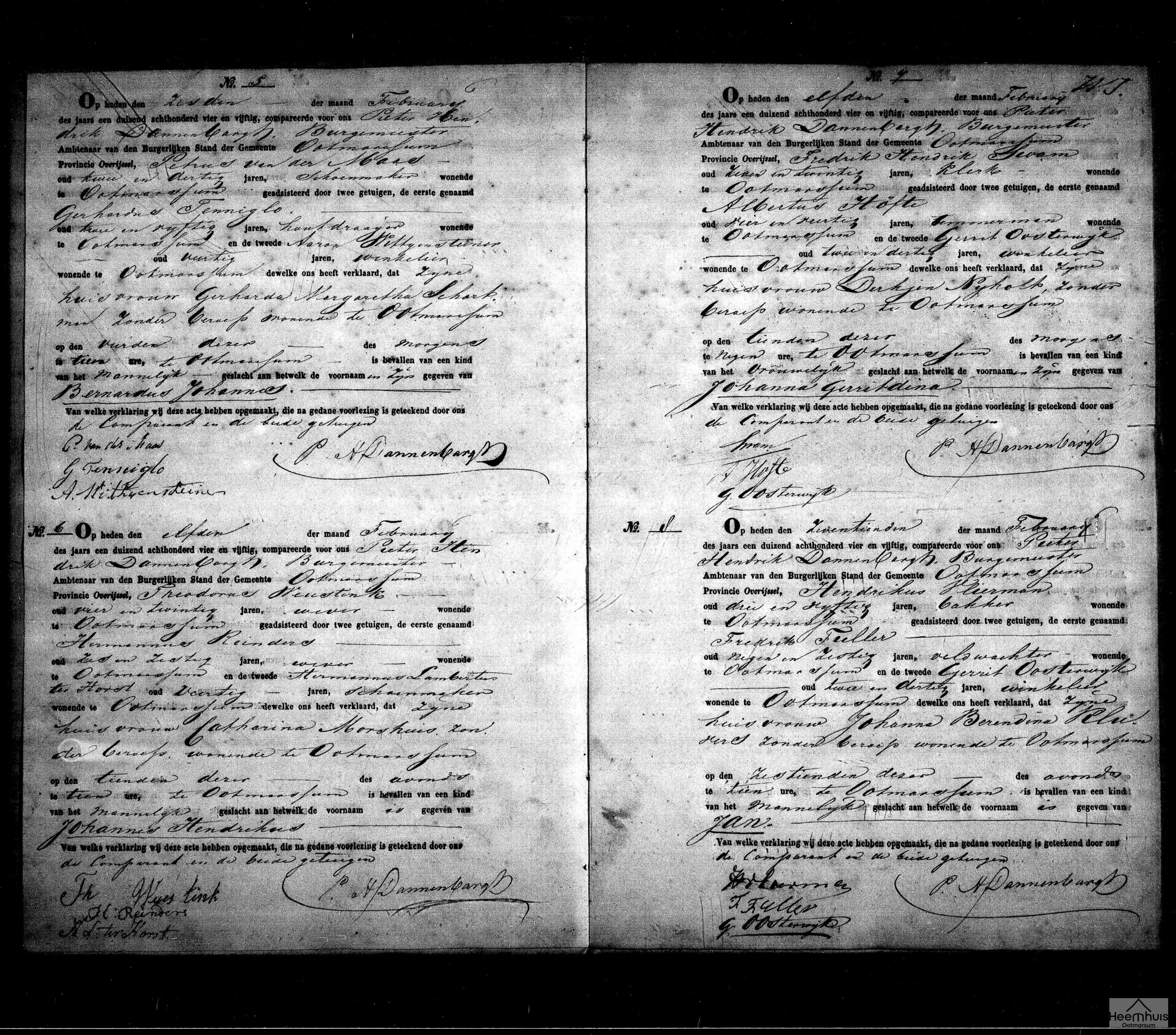 Geboorteakte van Bernardus Johannes van der Maas