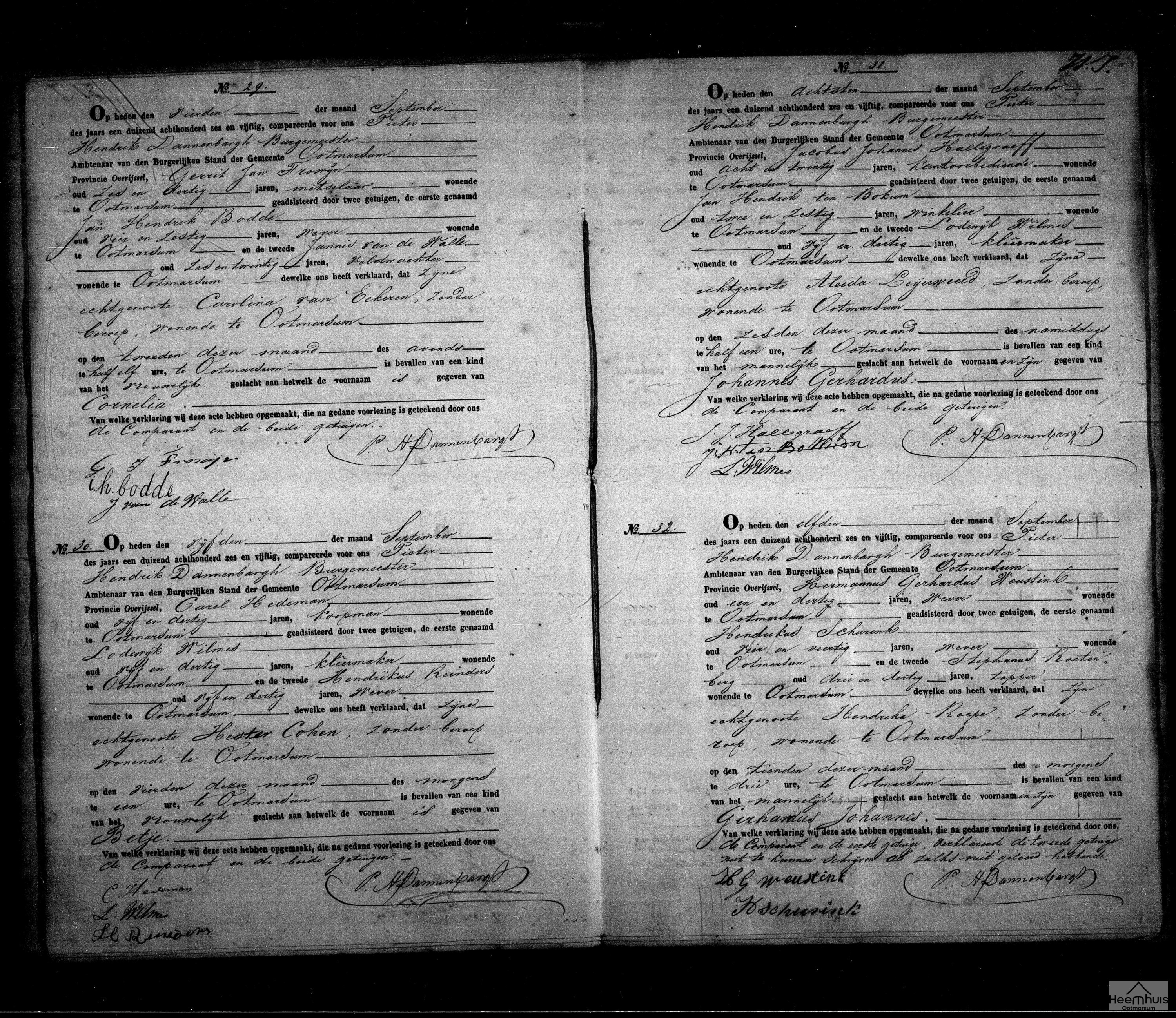 Geboorteakte van Johannes Gerhardus Hallegraeff