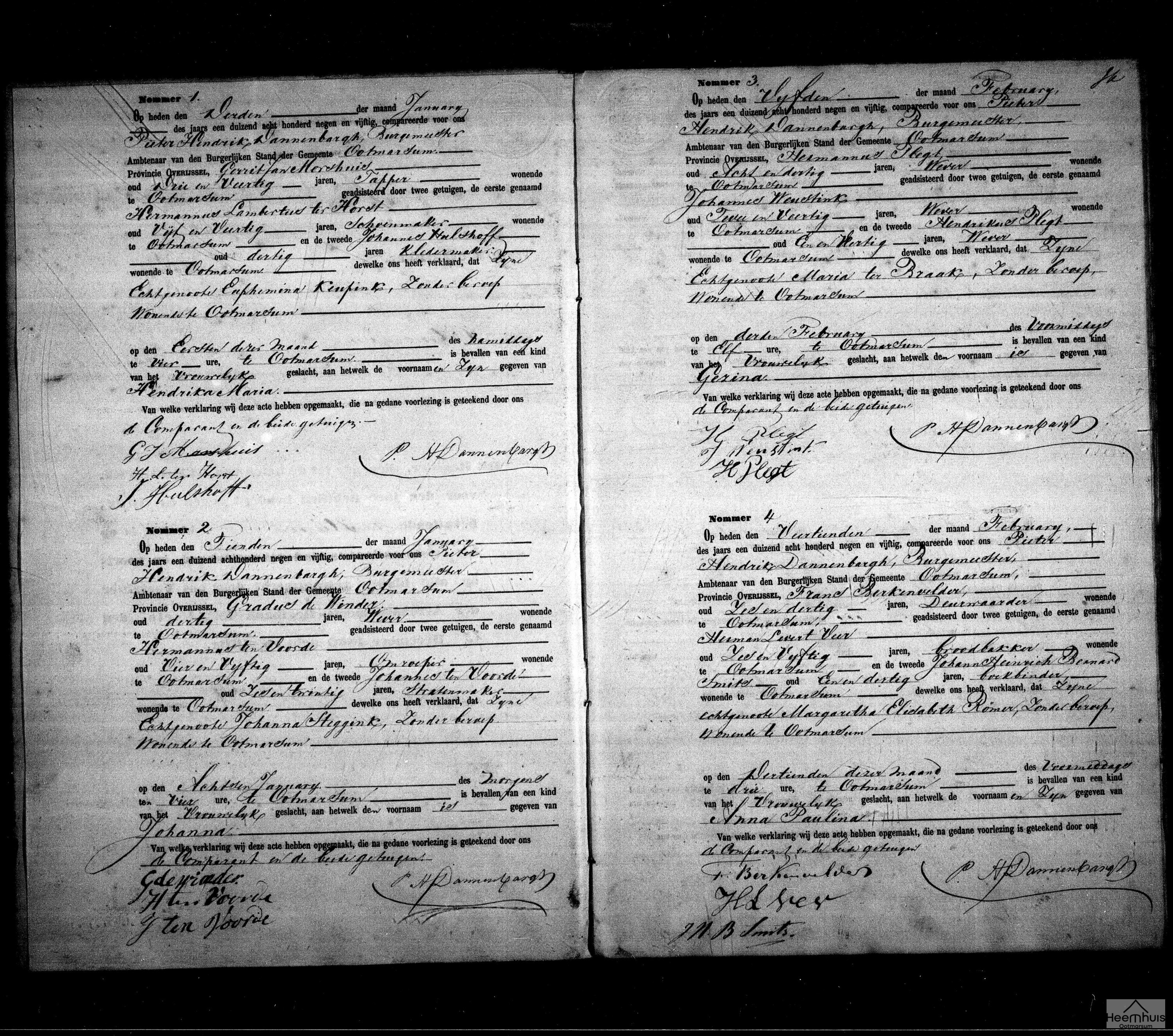Geboorteakte van Johanna de Winder