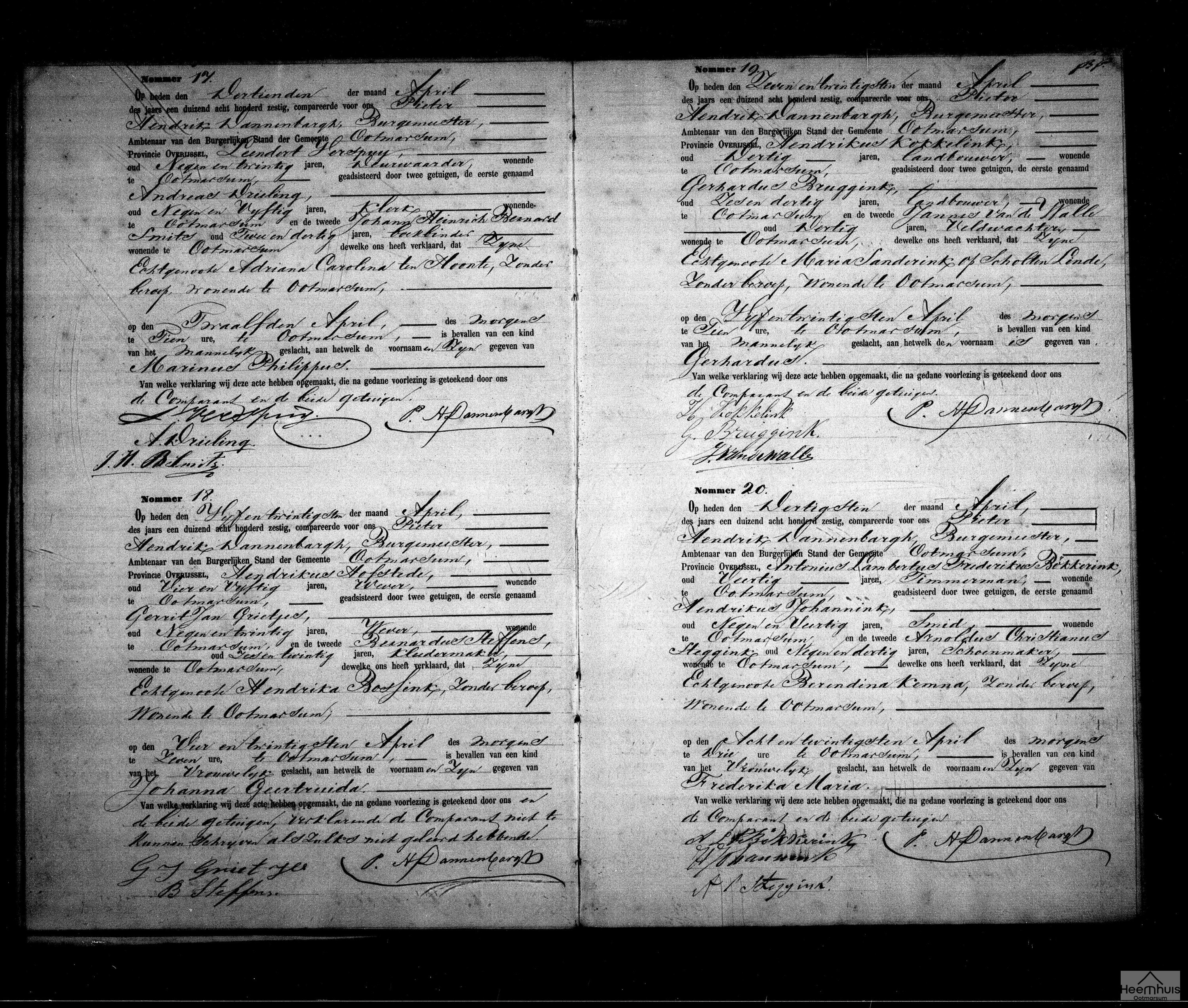 Geboorteakte van Marinus Philippus Verspuy