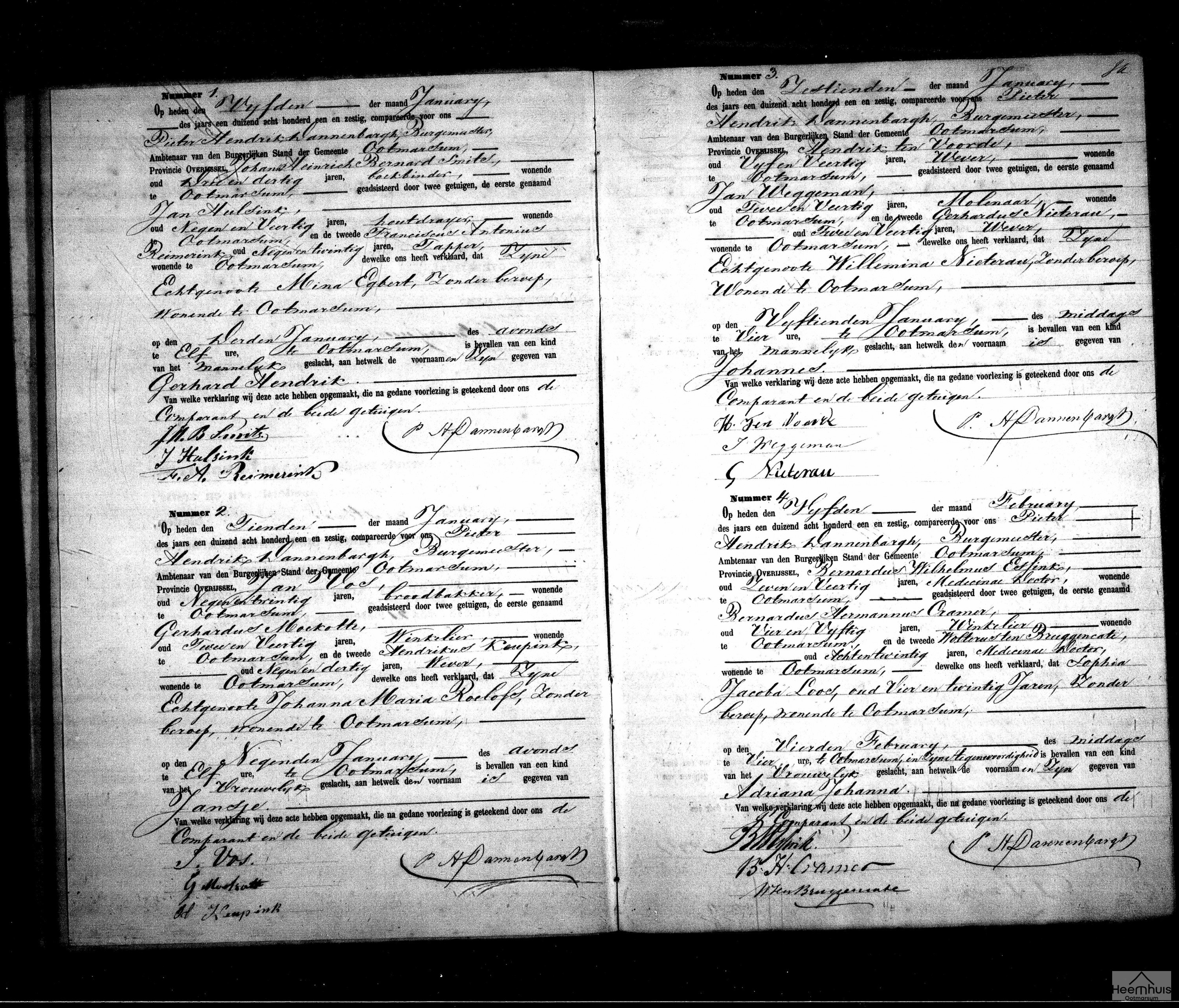 Geboorteakte van Johannes ten Voorde