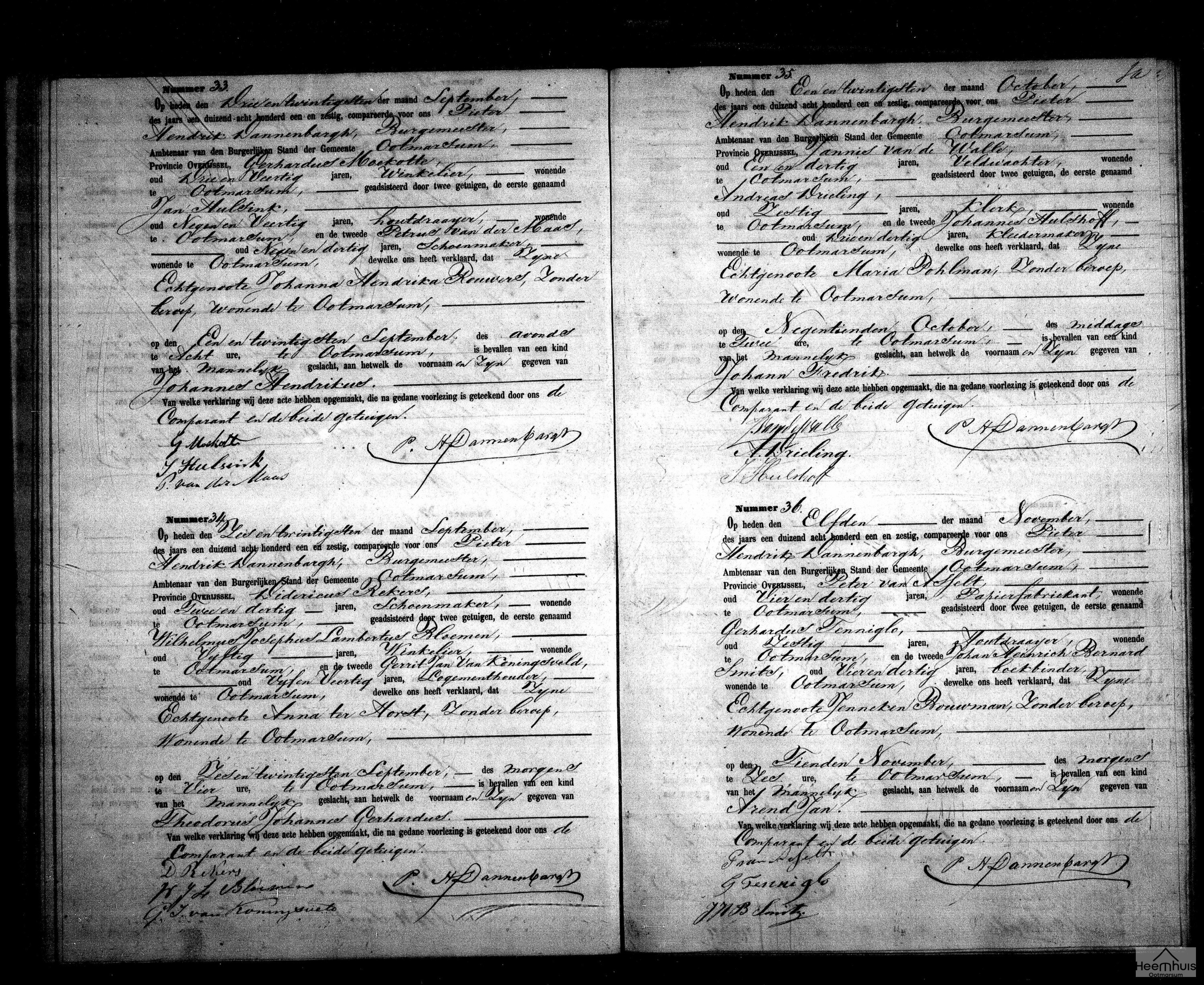 Geboorteakte van Theodorus Johannes Gerhardus Rekers