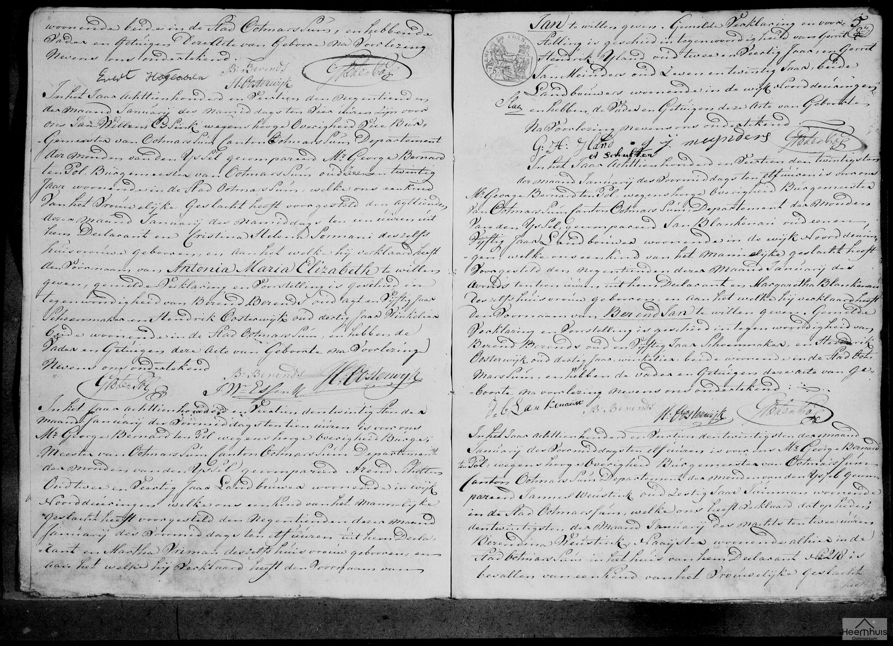Geboorteakte van Antonia Maria Elizabeth ten Pol