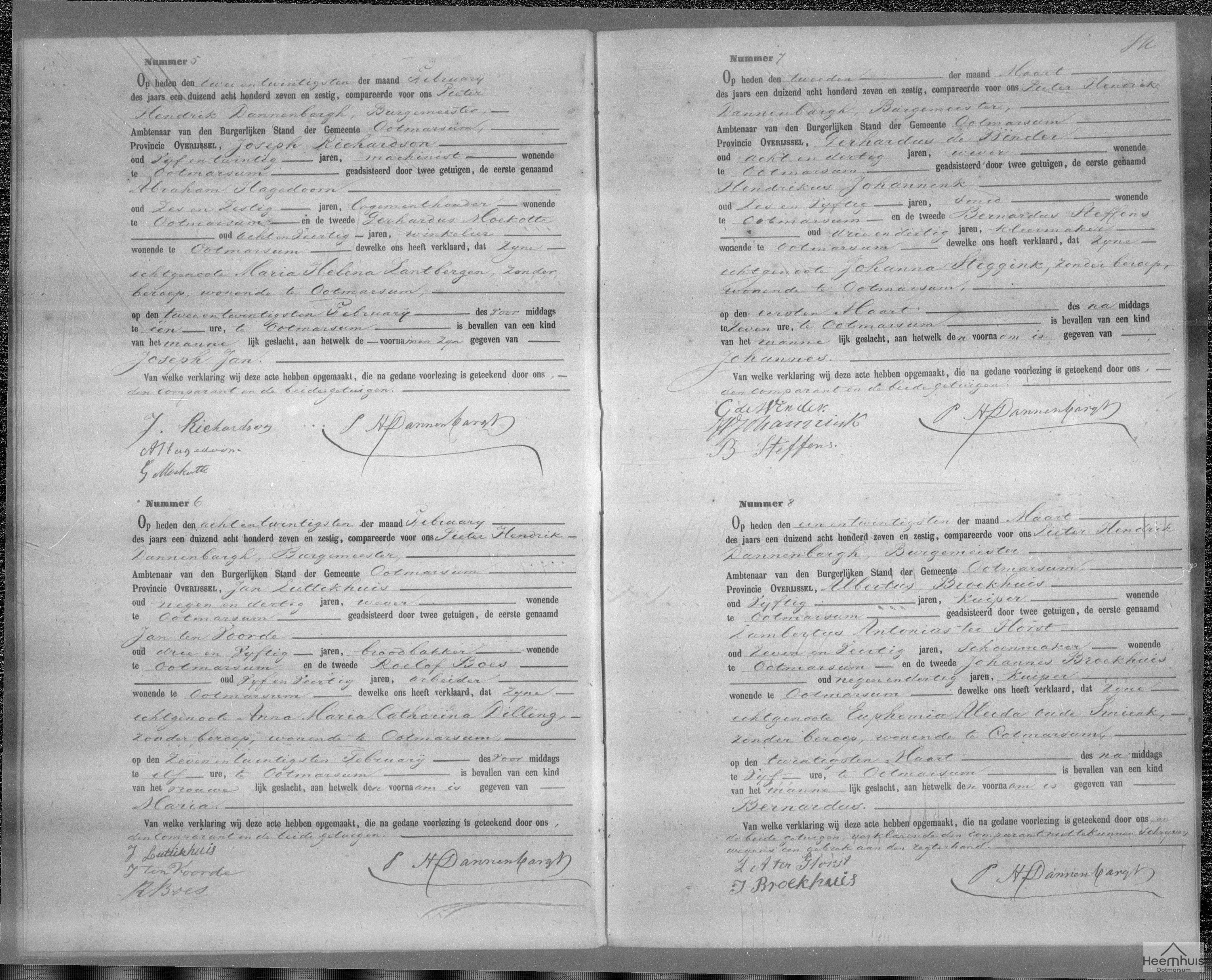 Geboorteakte van Joseph Jan Richardson