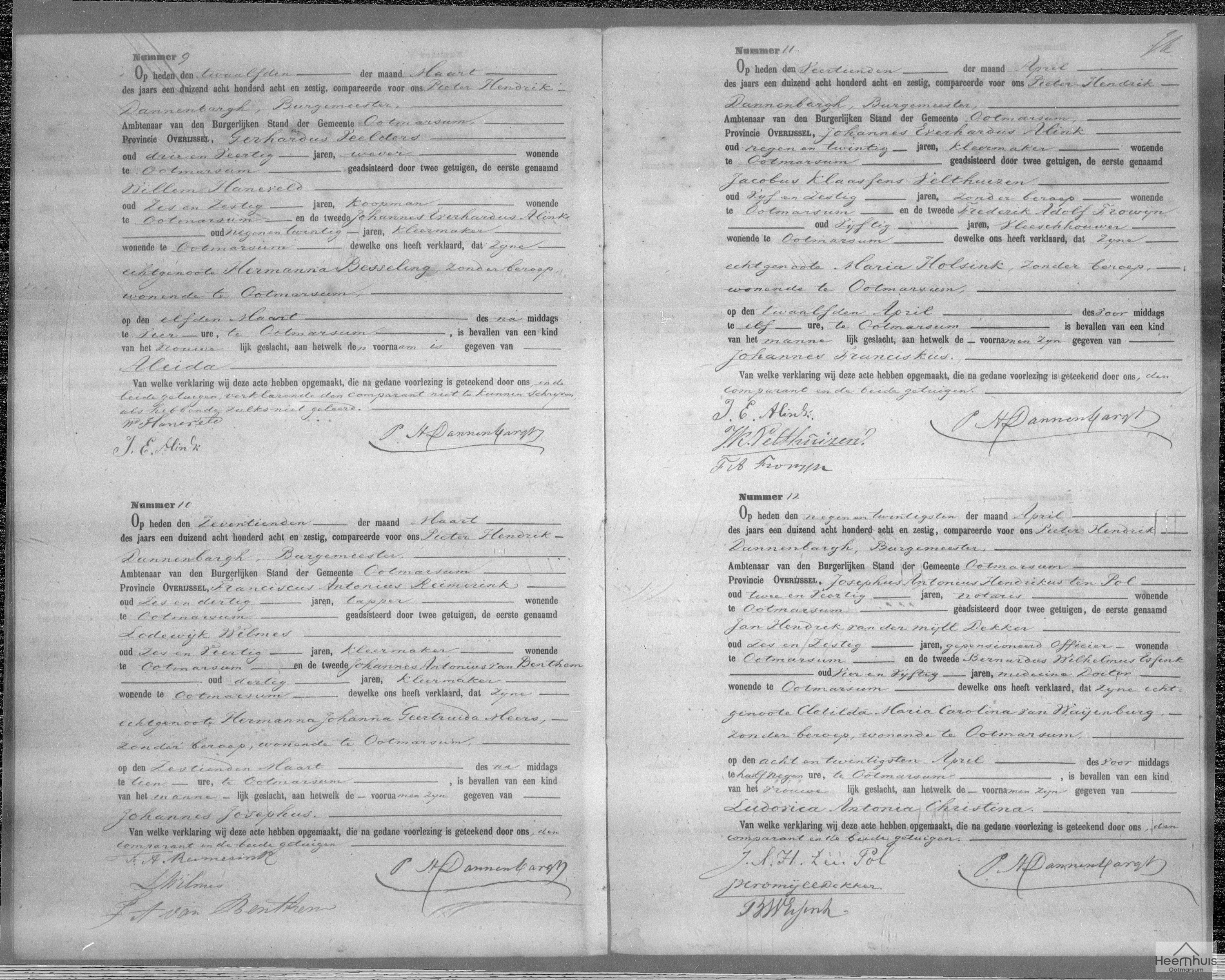 Geboorteakte van Johannes Franciskus Alink