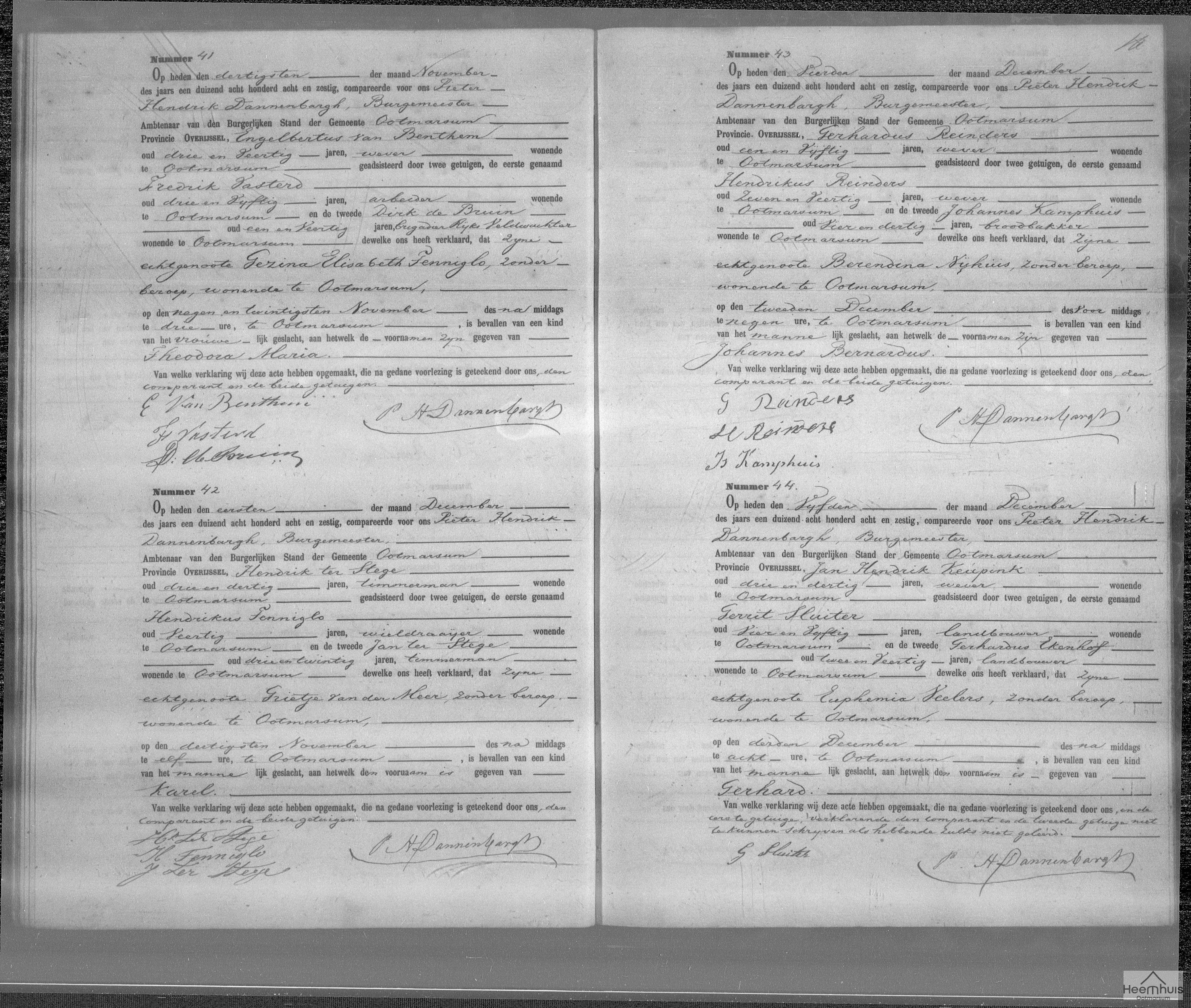 Geboorteakte van Theodora Maria van Benthem
