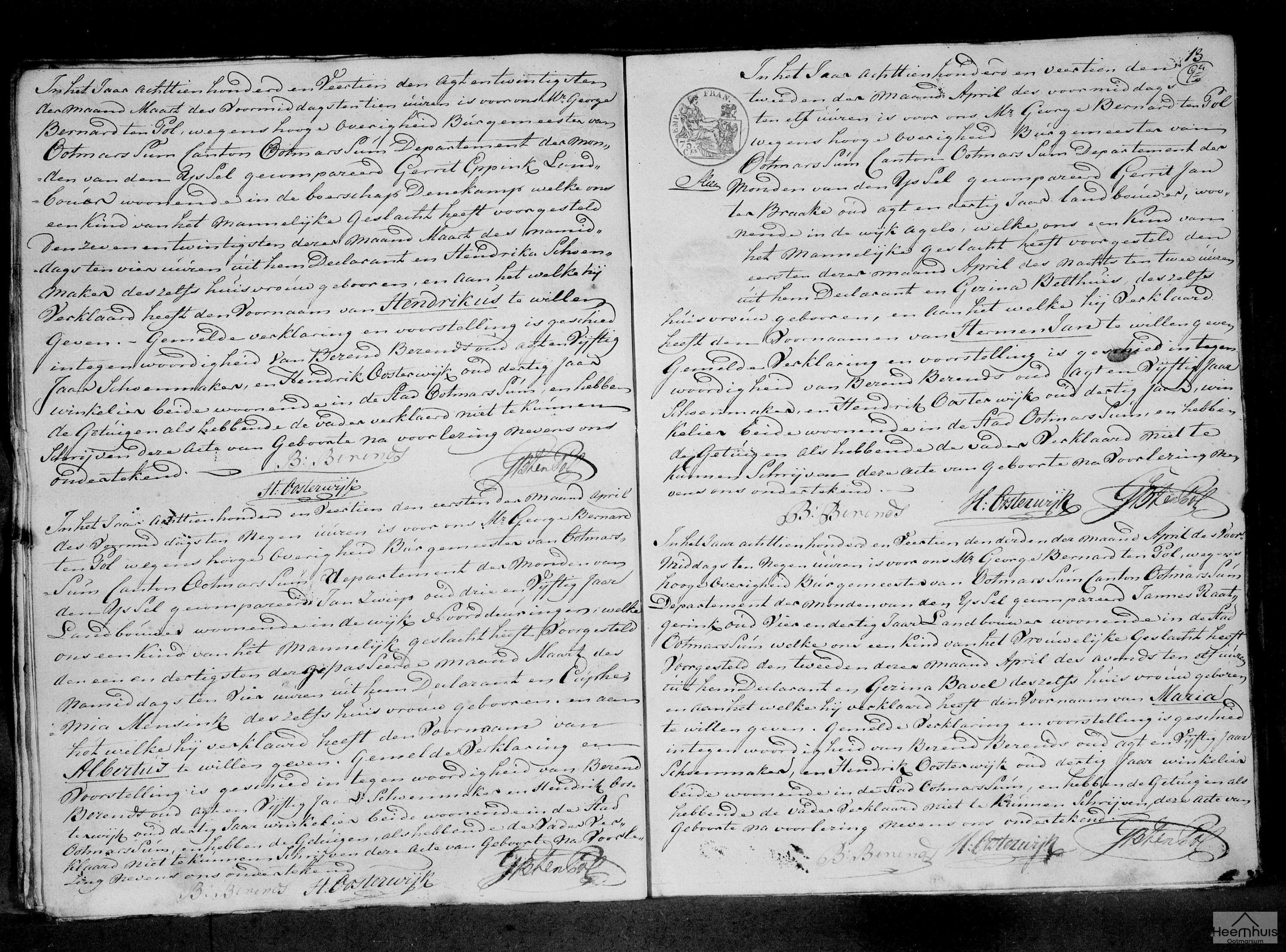 Geboorteakte van Hermen Jan ter Braake