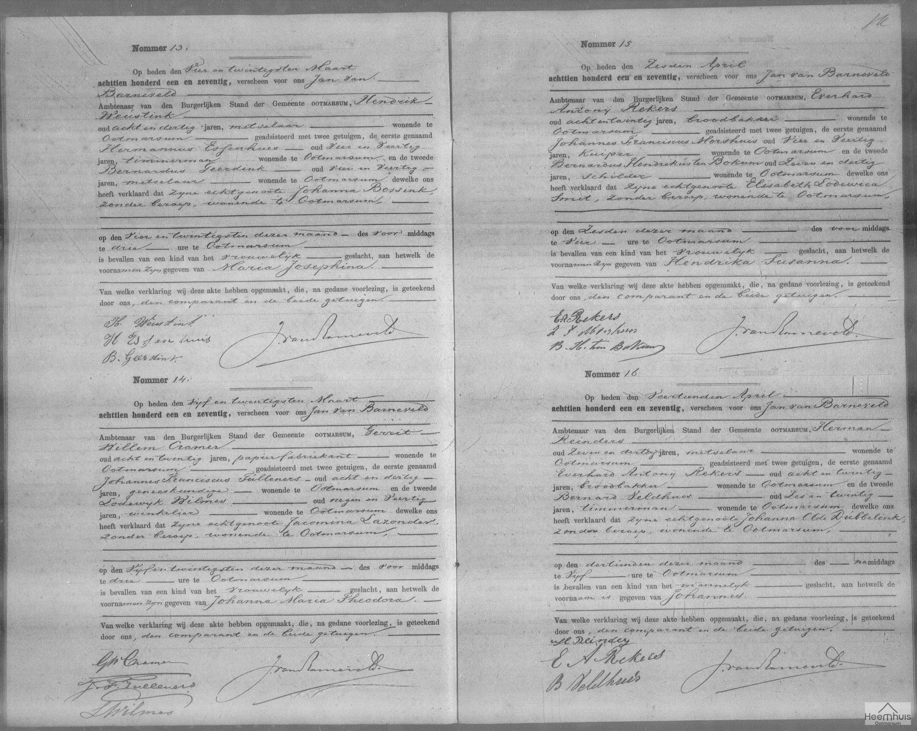Geboorteakte van Johanna Maria Theodora Cramer