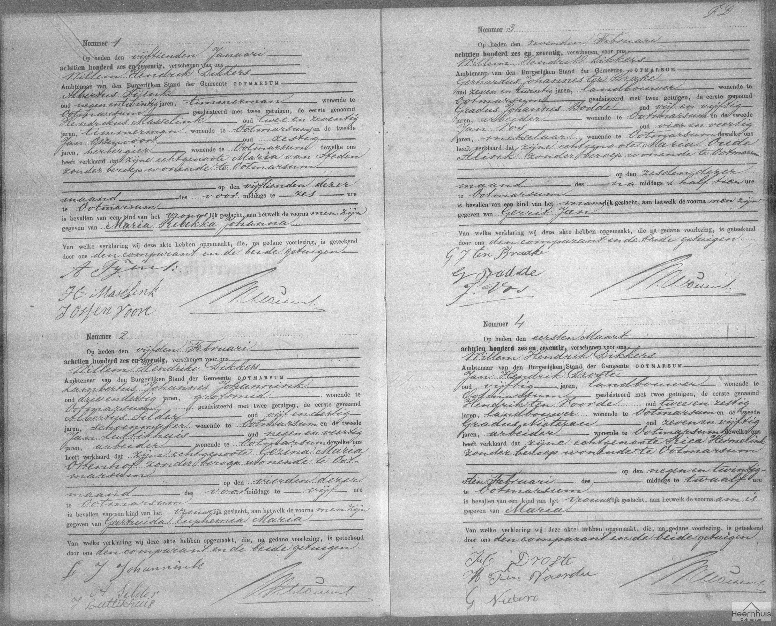 Geboorteakte van Geertruida Euphemia Maria Johannink