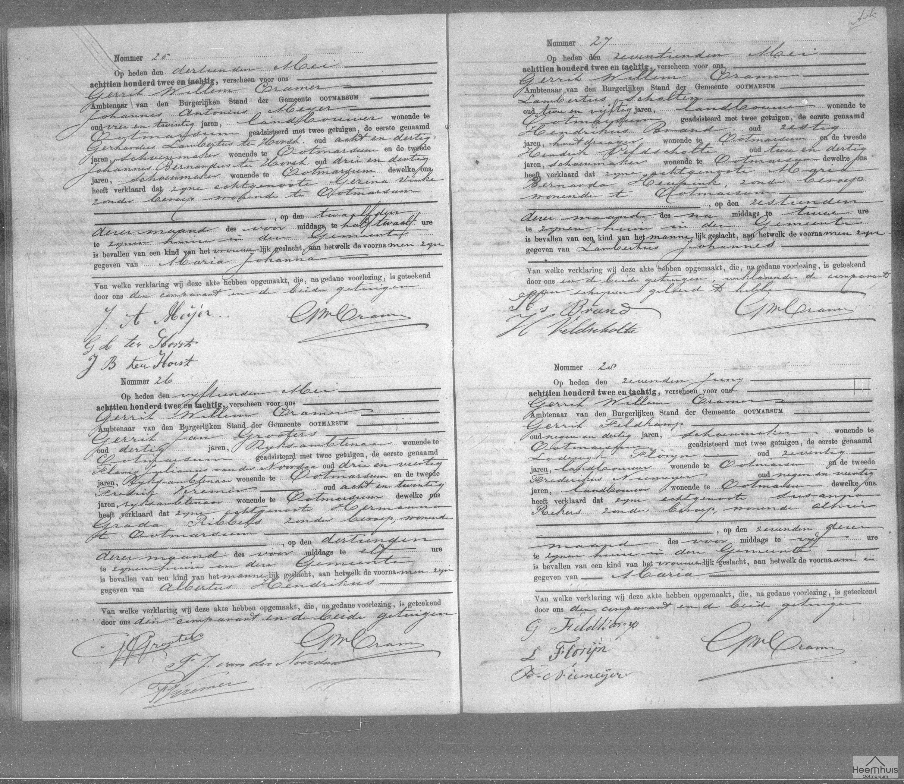 Geboorteakte van Lambertus Johannes Scholten