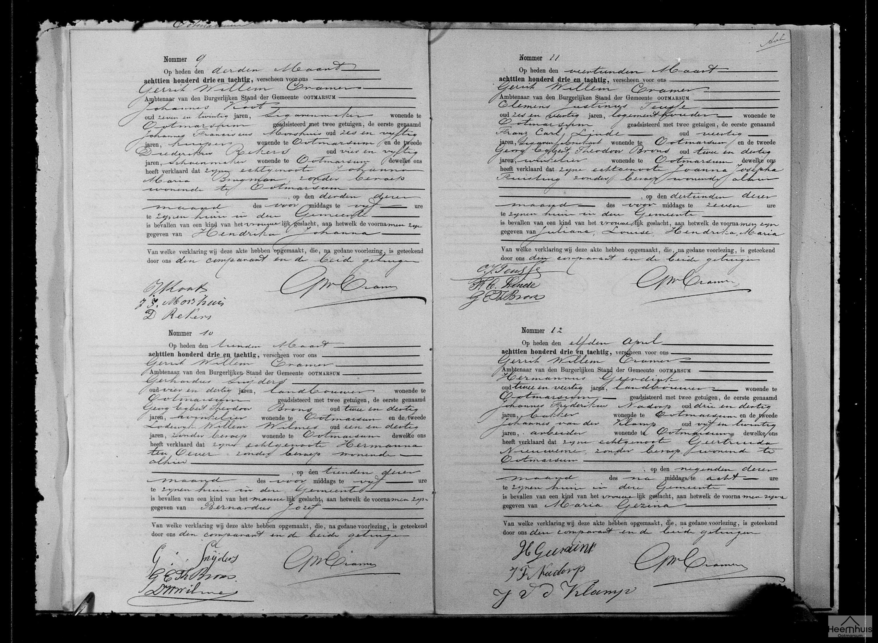 Geboorteakte van Juliana Louise Hendrika Maria Teusse