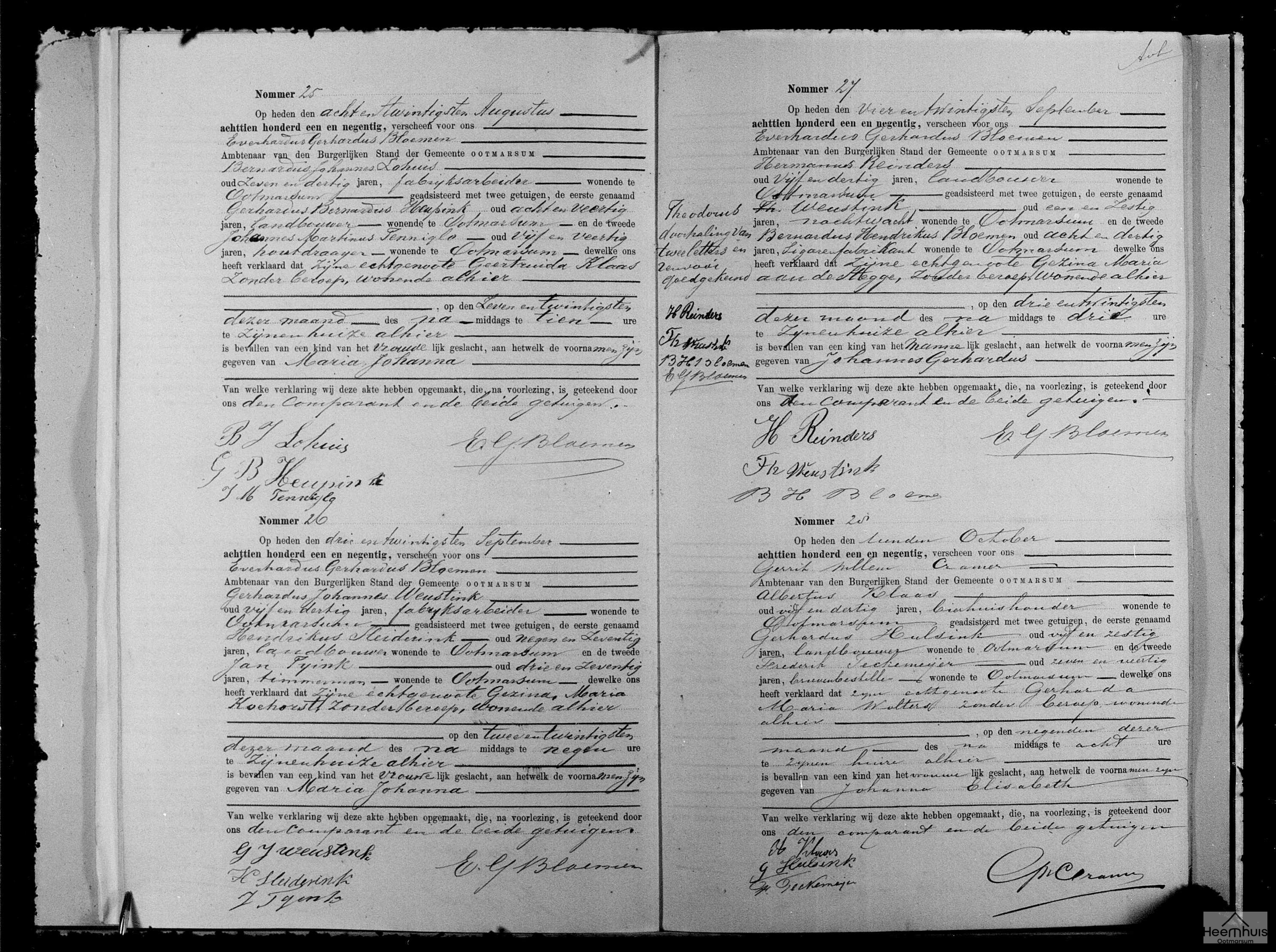 Geboorteakte van Johanna Elisabeth Klaas