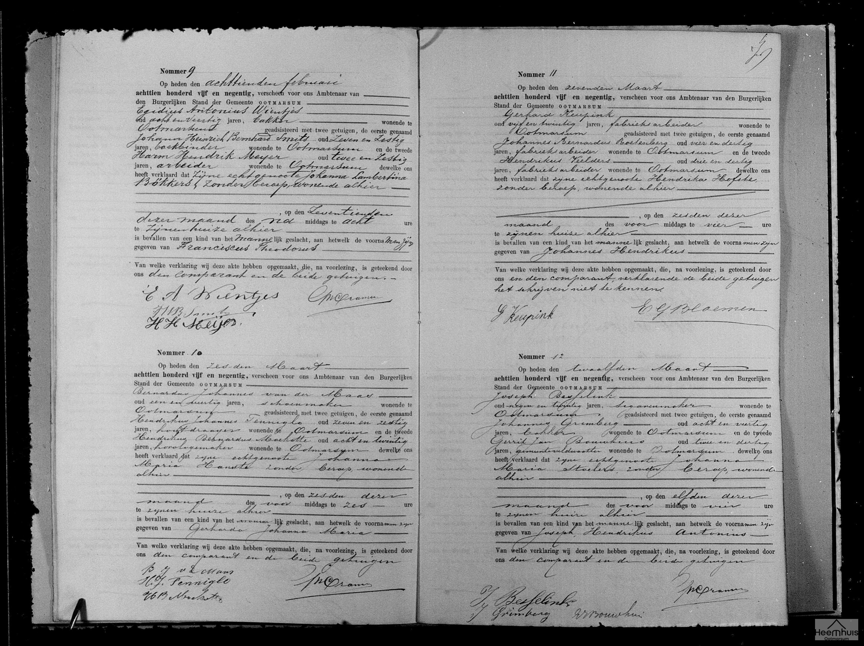 Geboorteakte van Johannes Hendrikus Keupink