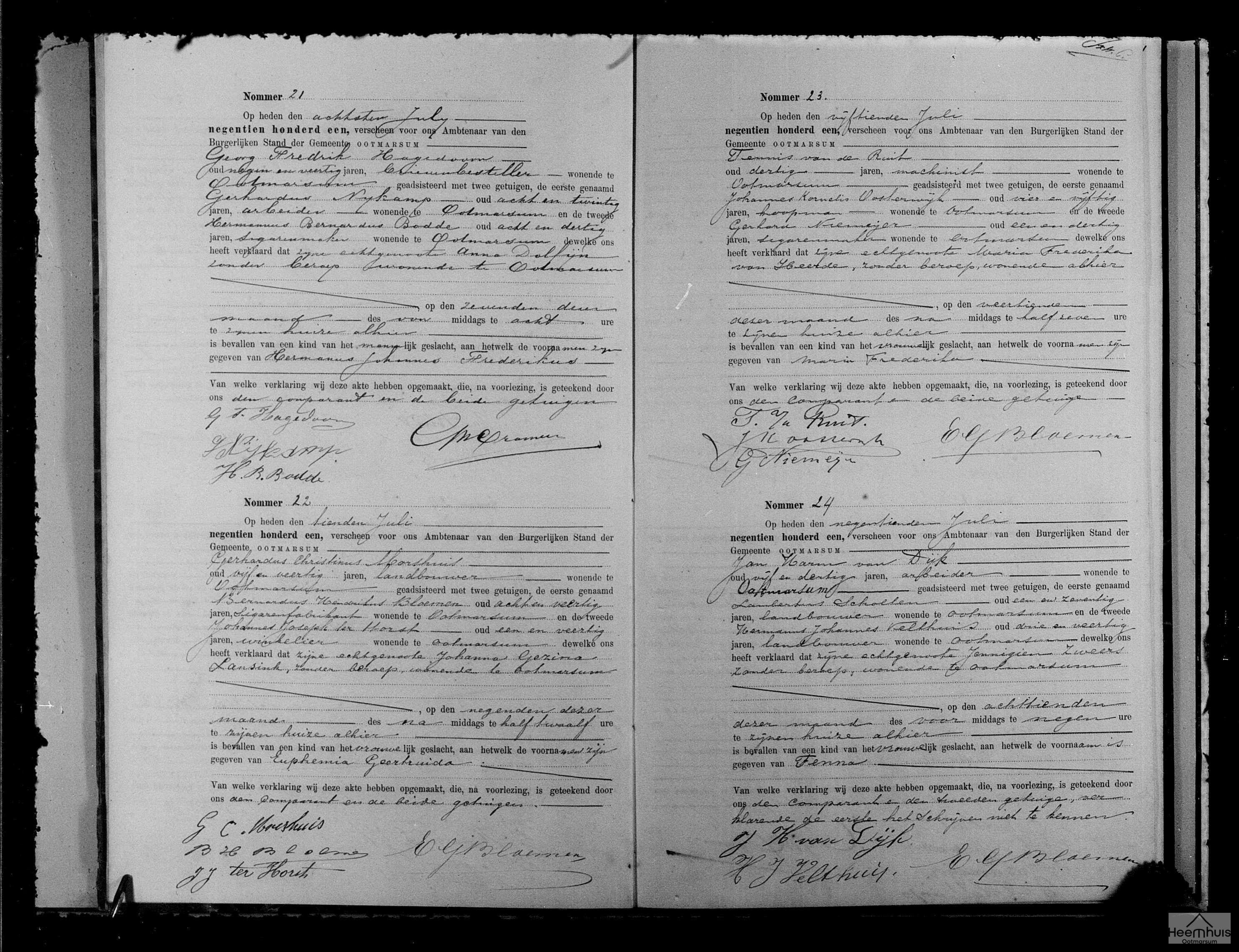 Geboorteakte van Euphemia Geertruida Morshuis