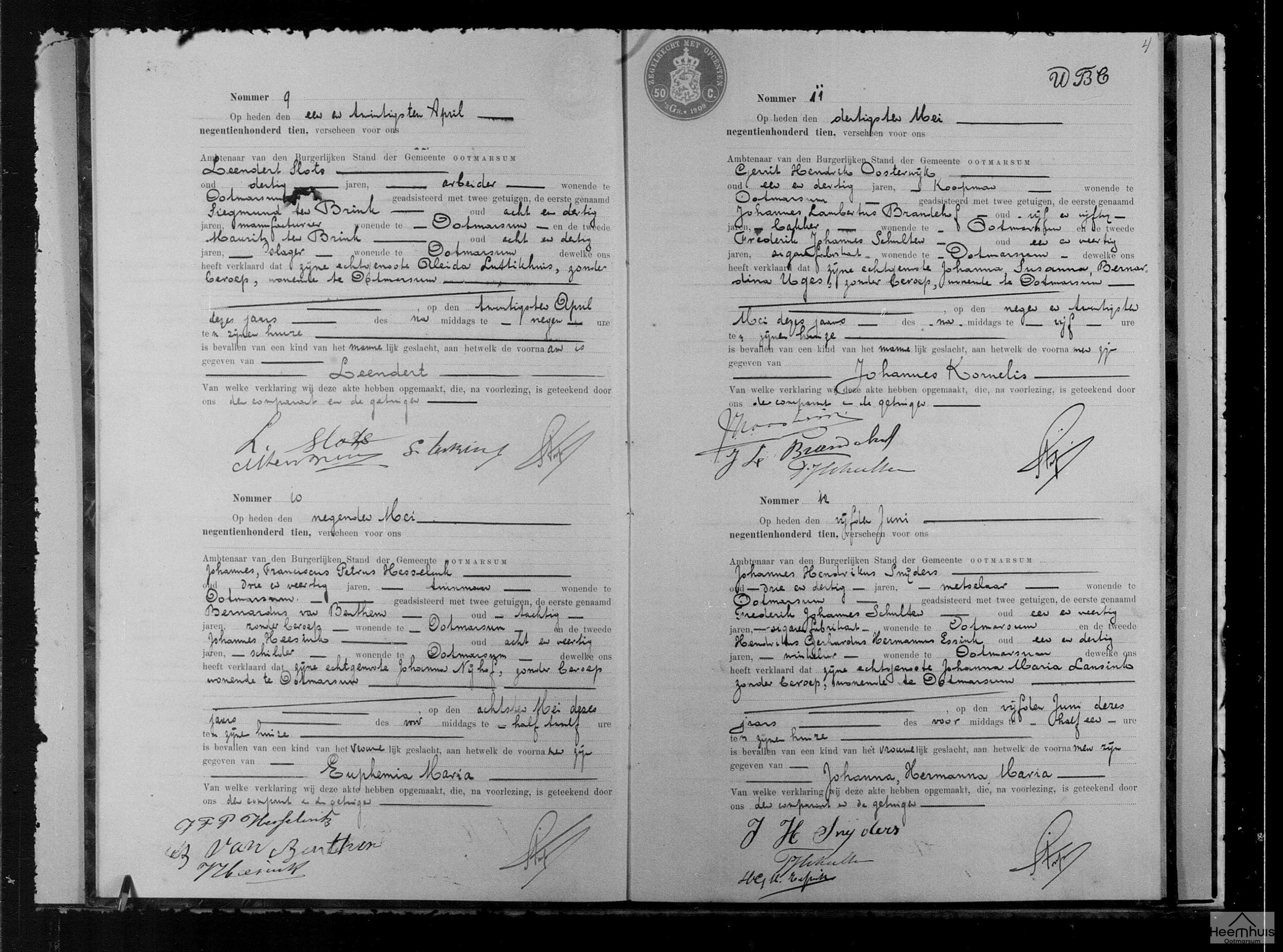 Geboorteakte van Euphemia Maria Hesselink