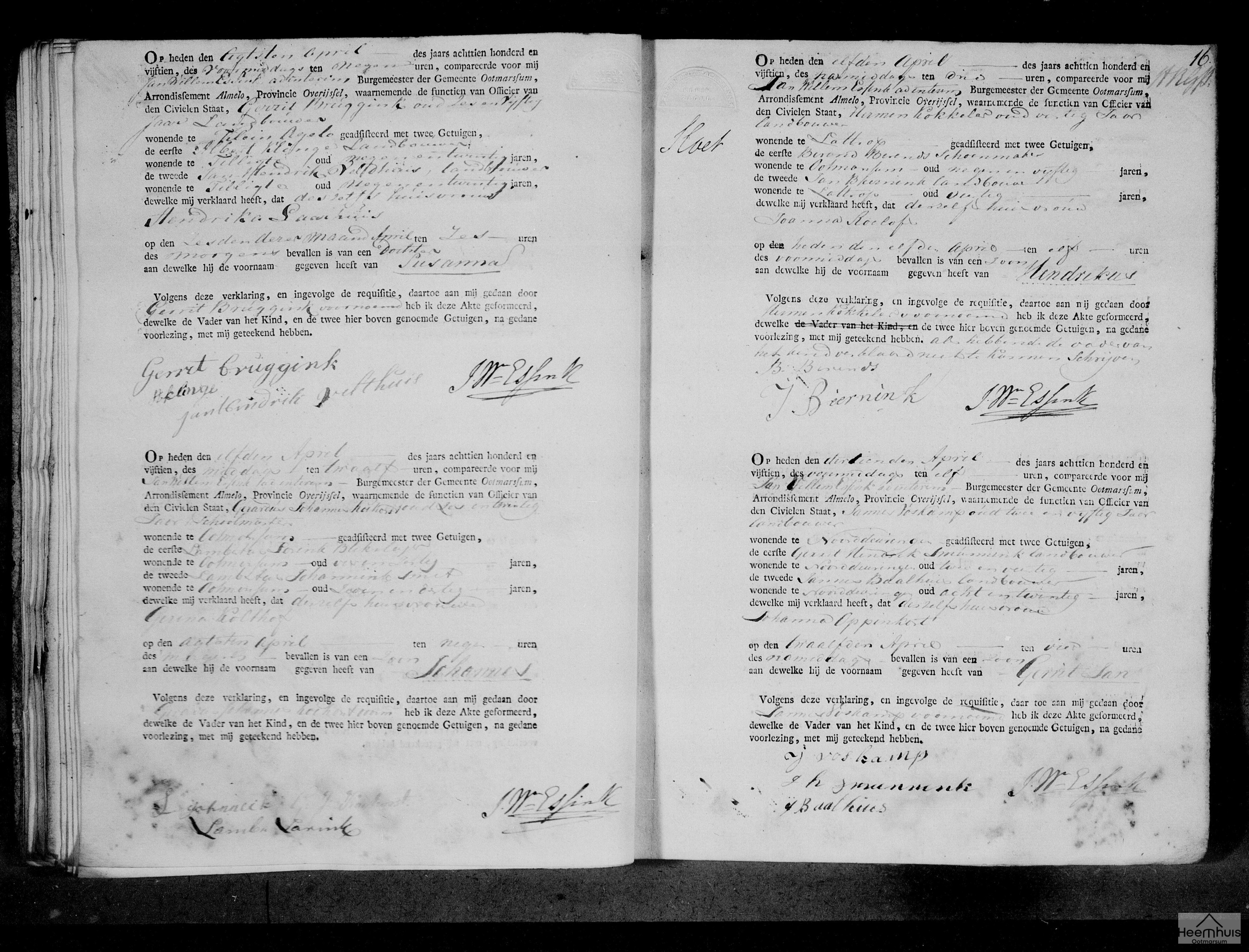 Geboorteakte van Johannes Koehorst