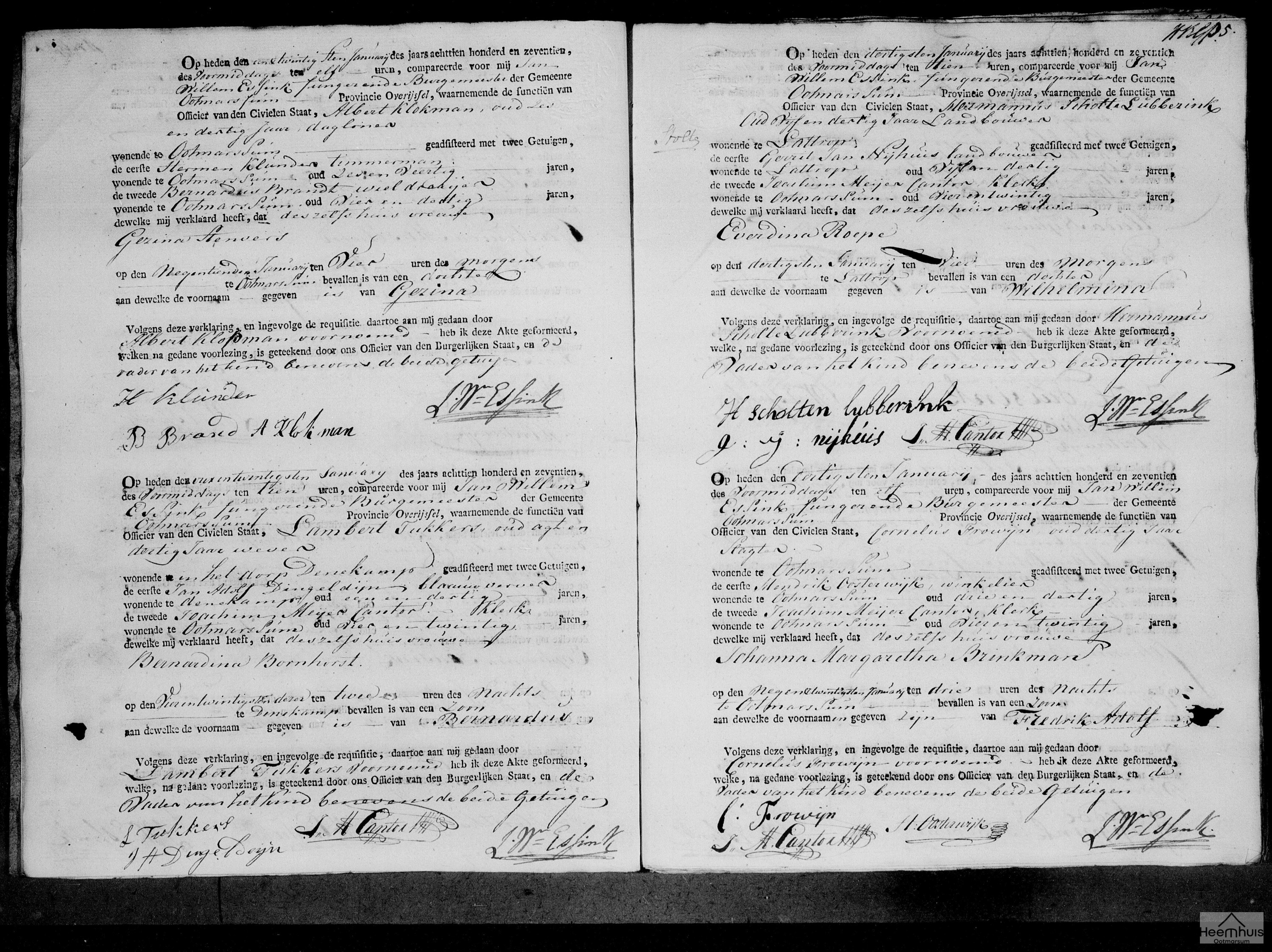 Geboorteakte van Wilhelmina Scholte Lubberink