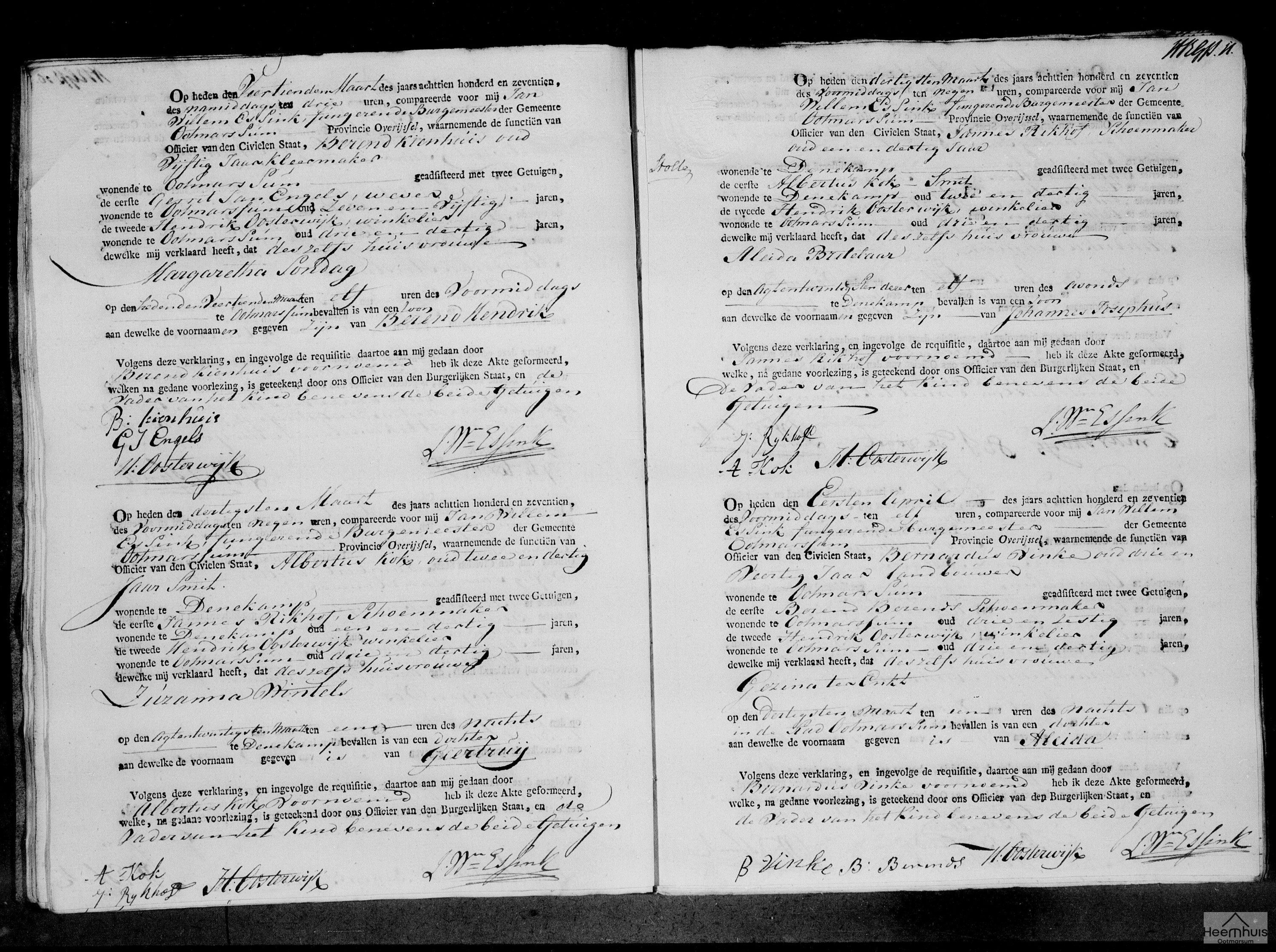 Geboorteakte van Berend Hendrik Kienhuis