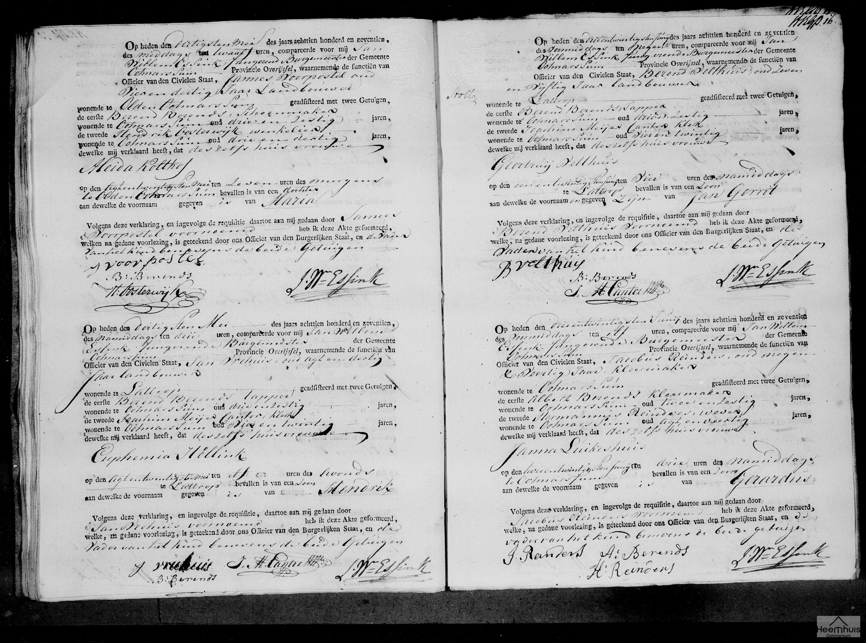 Geboorteakte van Gerardus Reinders