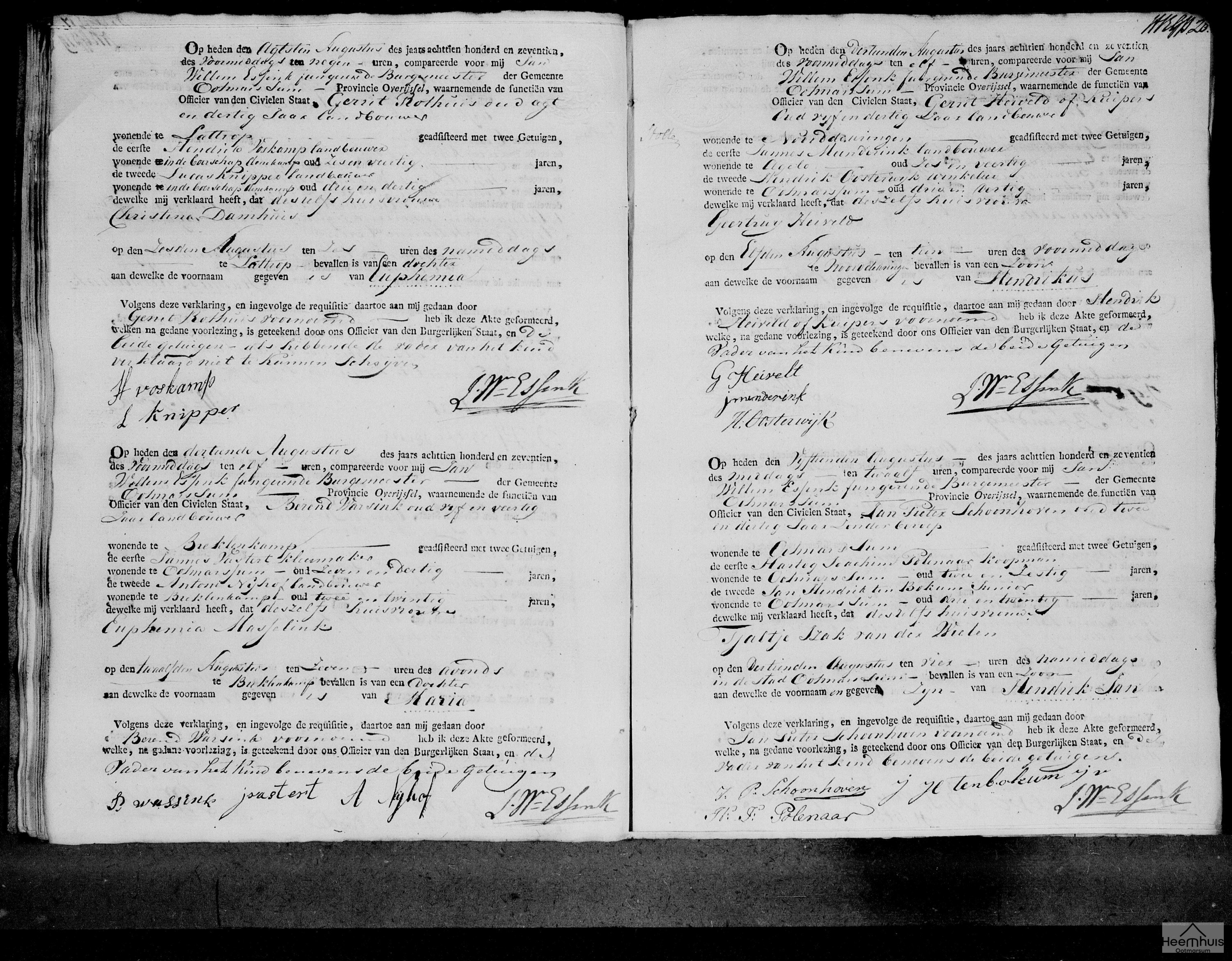 Geboorteakte van Hendrikus Heiveld of Kuipers