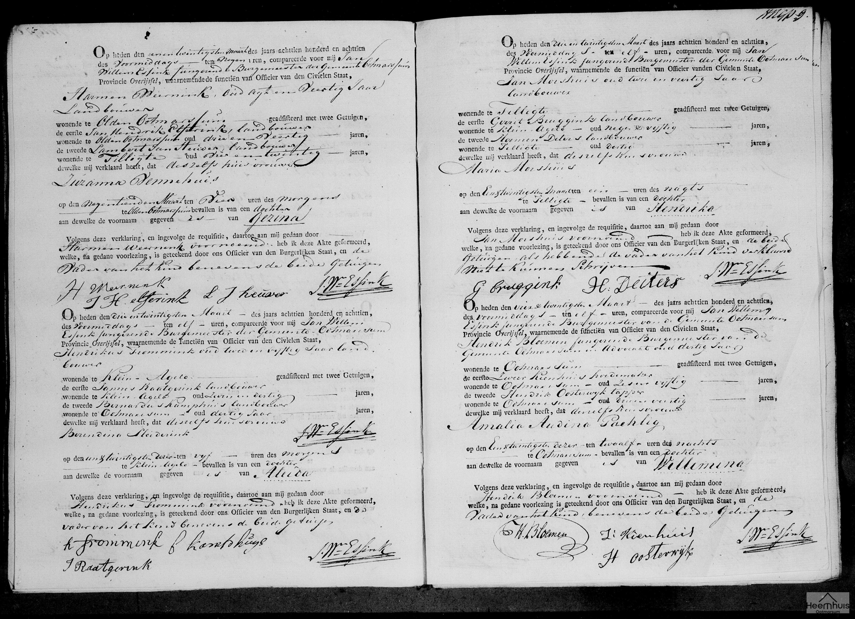 Geboorteakte van Hendrika Morshuis