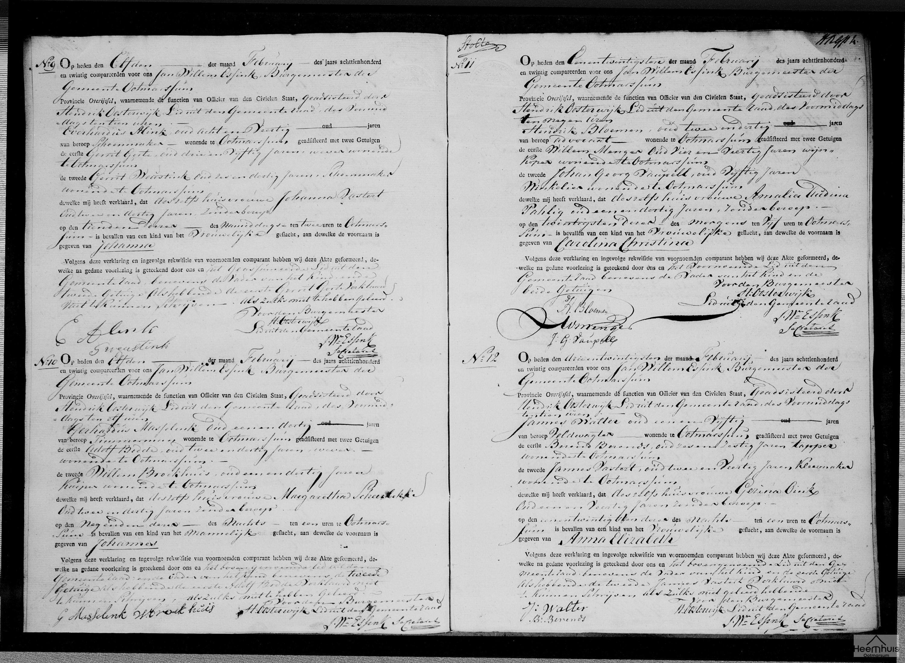 Geboorteakte van Anna Elizabetta Walter