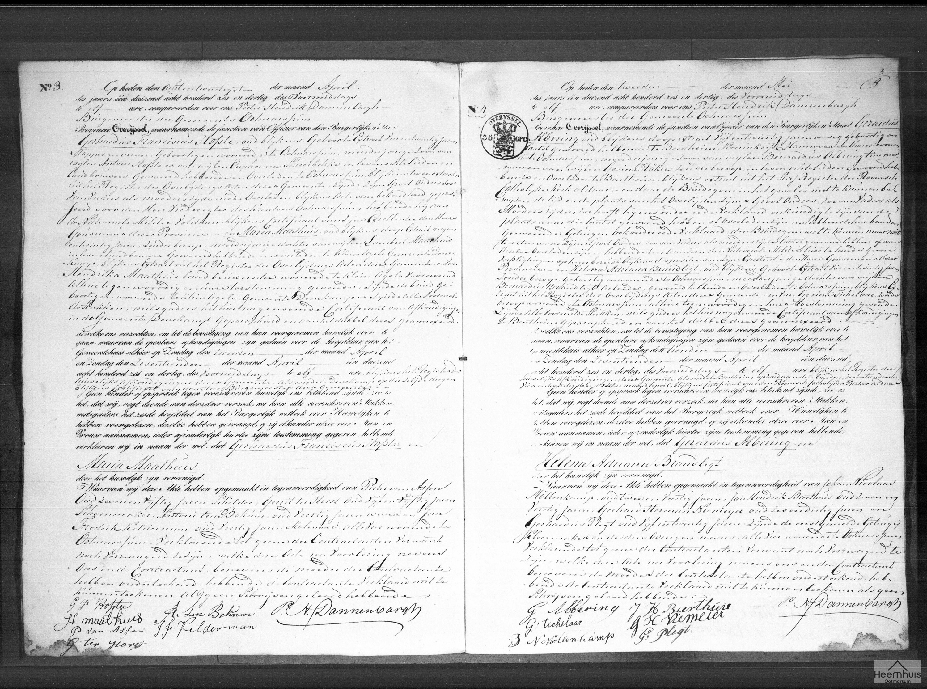Huwelijksakte van Gerardus Albering en Helena Adriana Brandligt