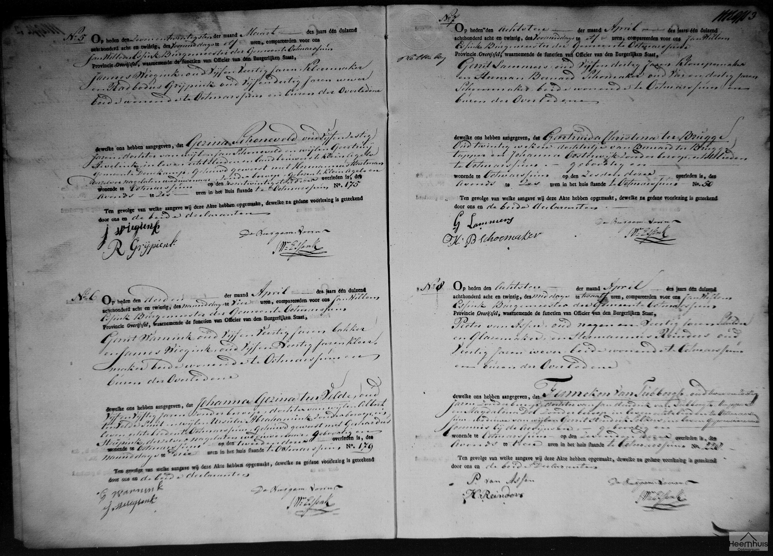 Overlijdensakte van Geertruida Christina ter Brugge