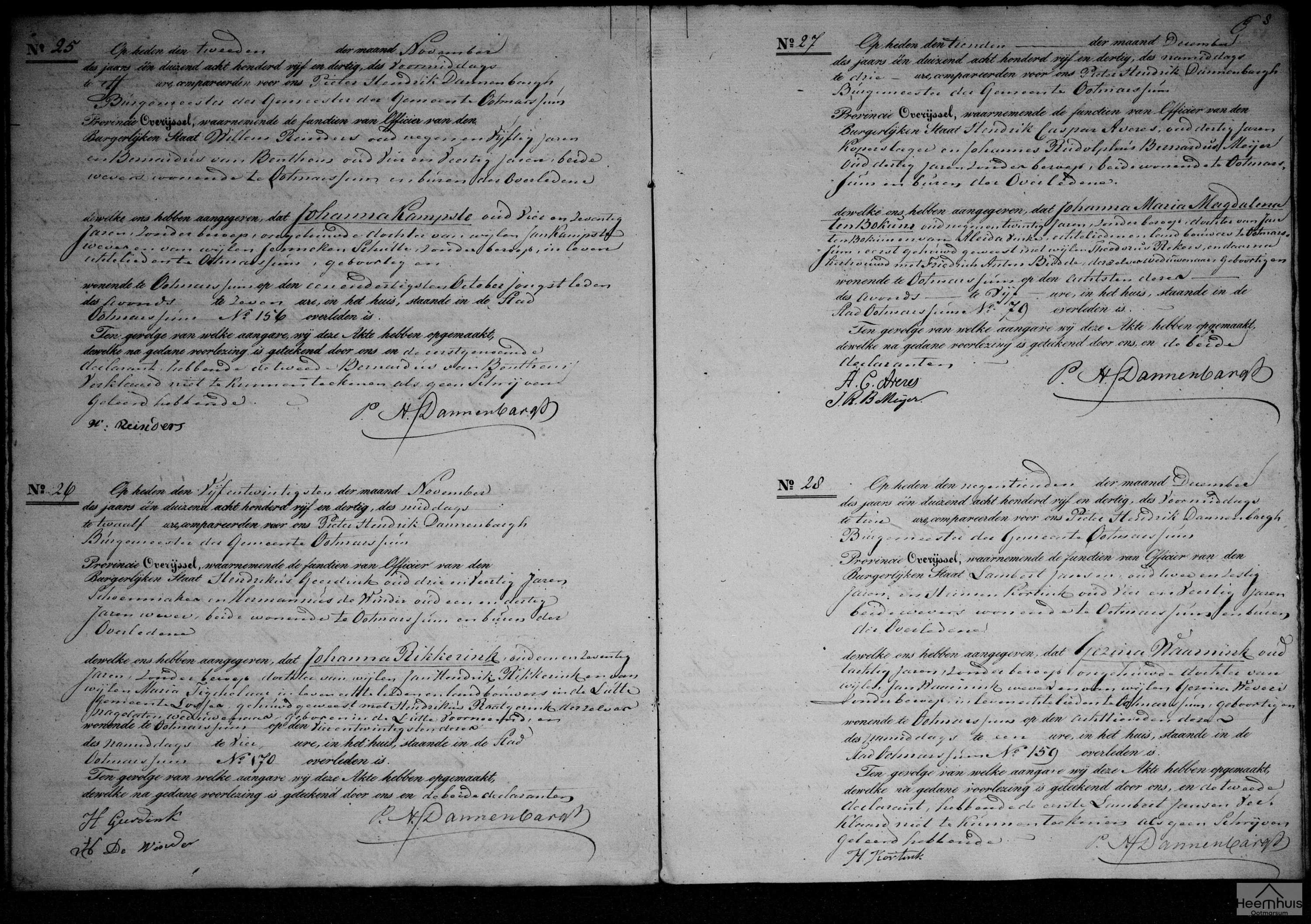 Overlijdensakte van Johanna Maria Magdalena ten Bokum