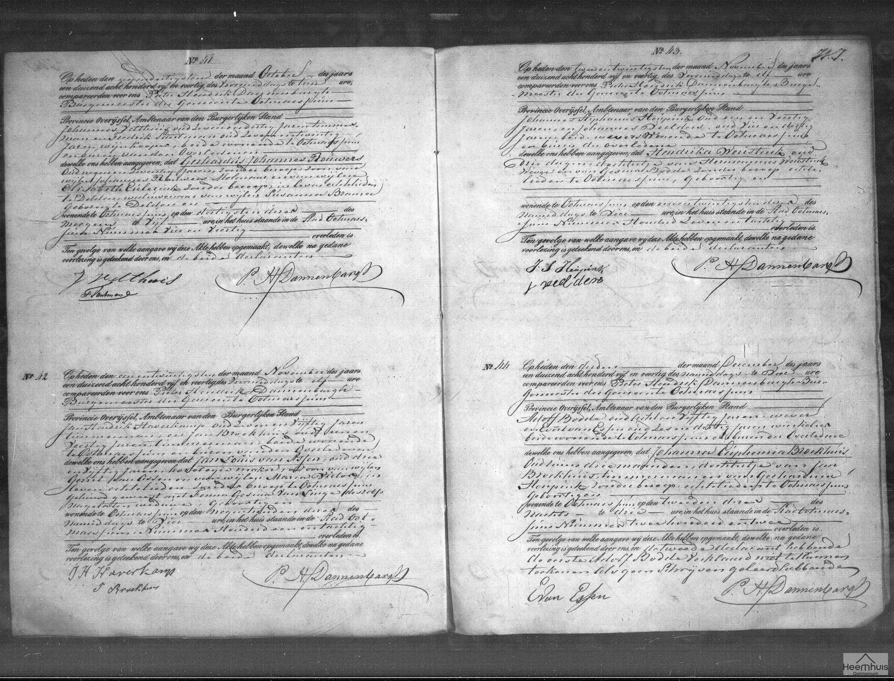 Overlijdensakte van Gerhardus Johannes Rouwers