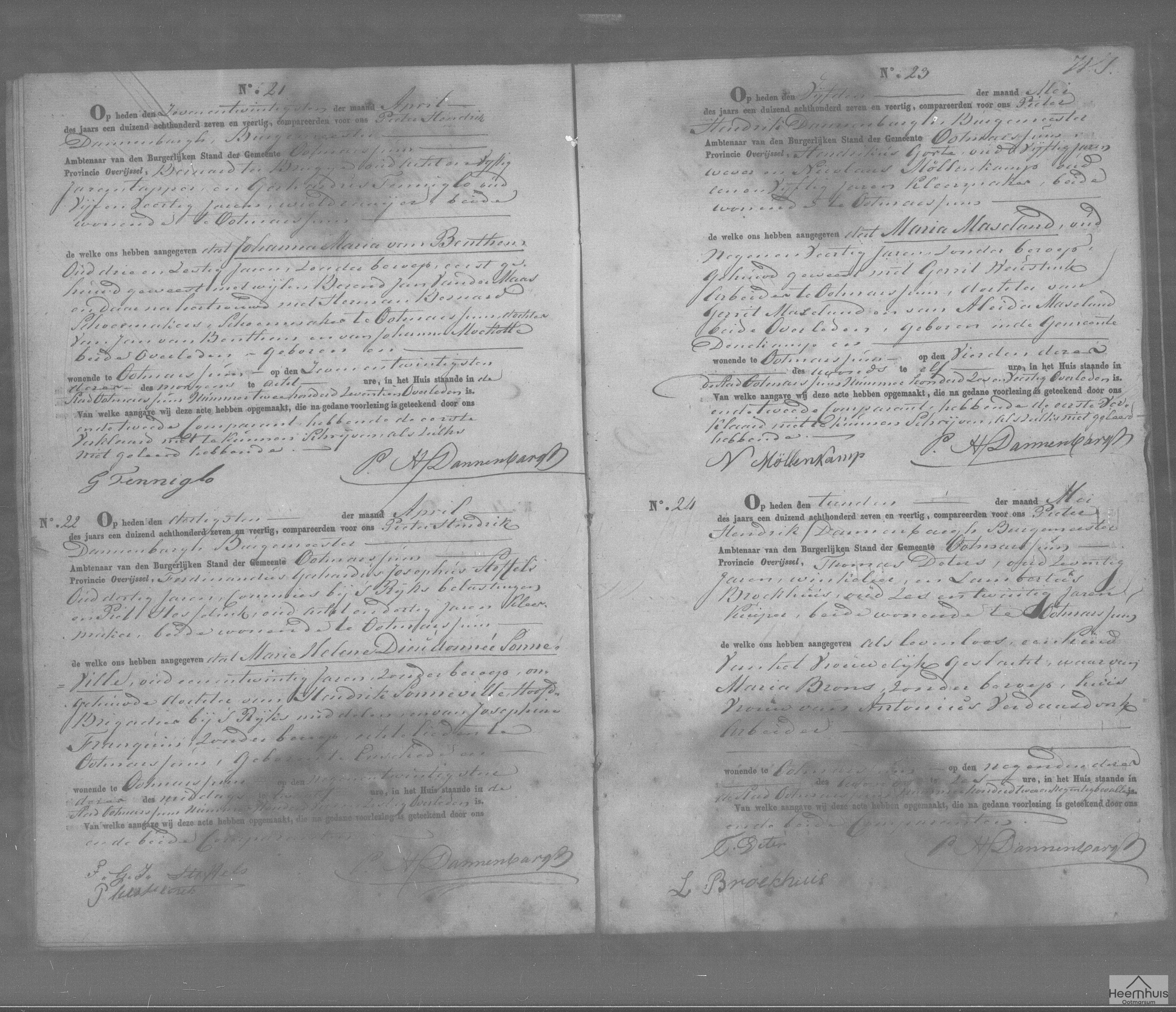 Overlijdensakte van Marie Helene Dieudonnée Sonneville