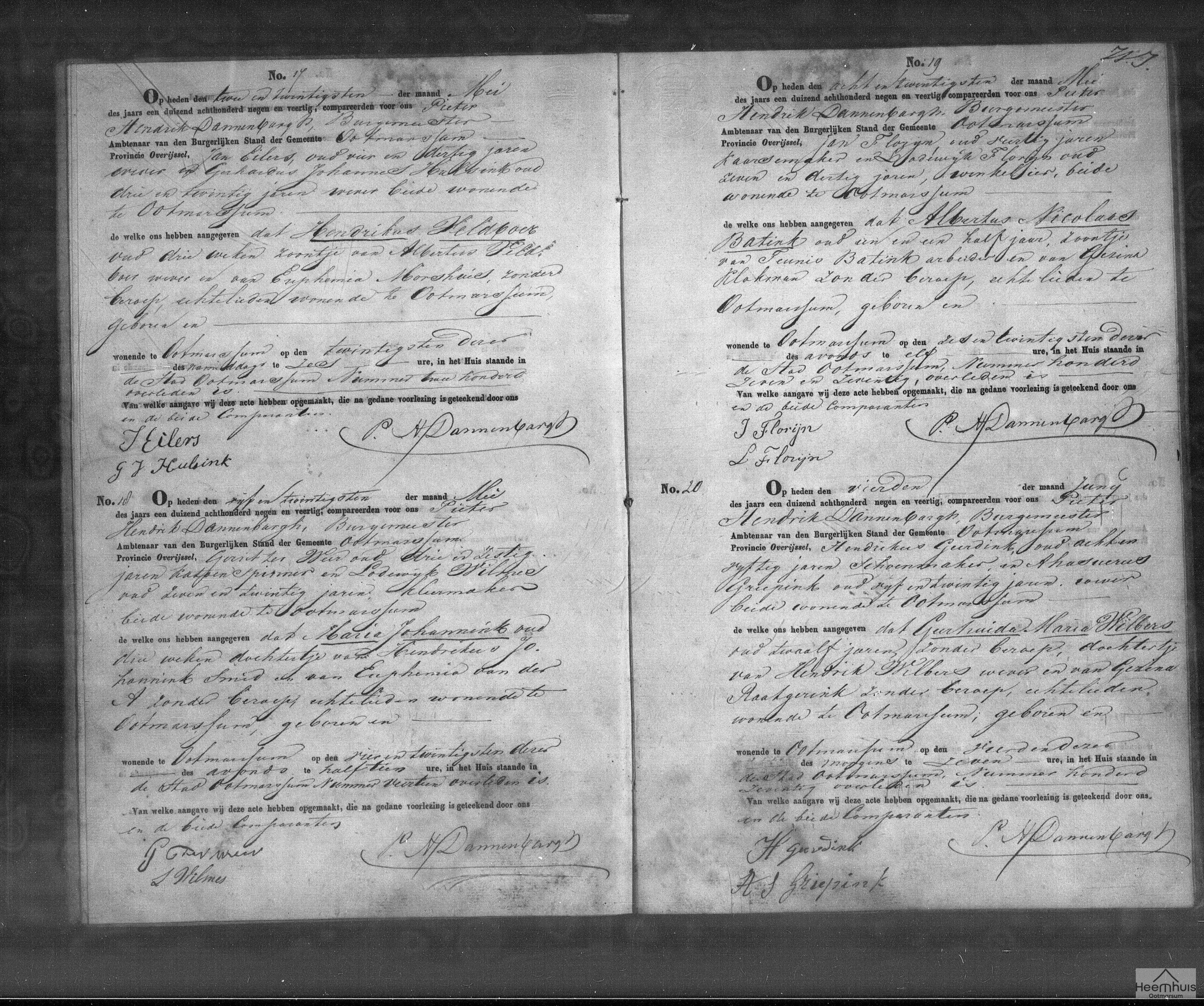 Overlijdensakte van Maria Johannink