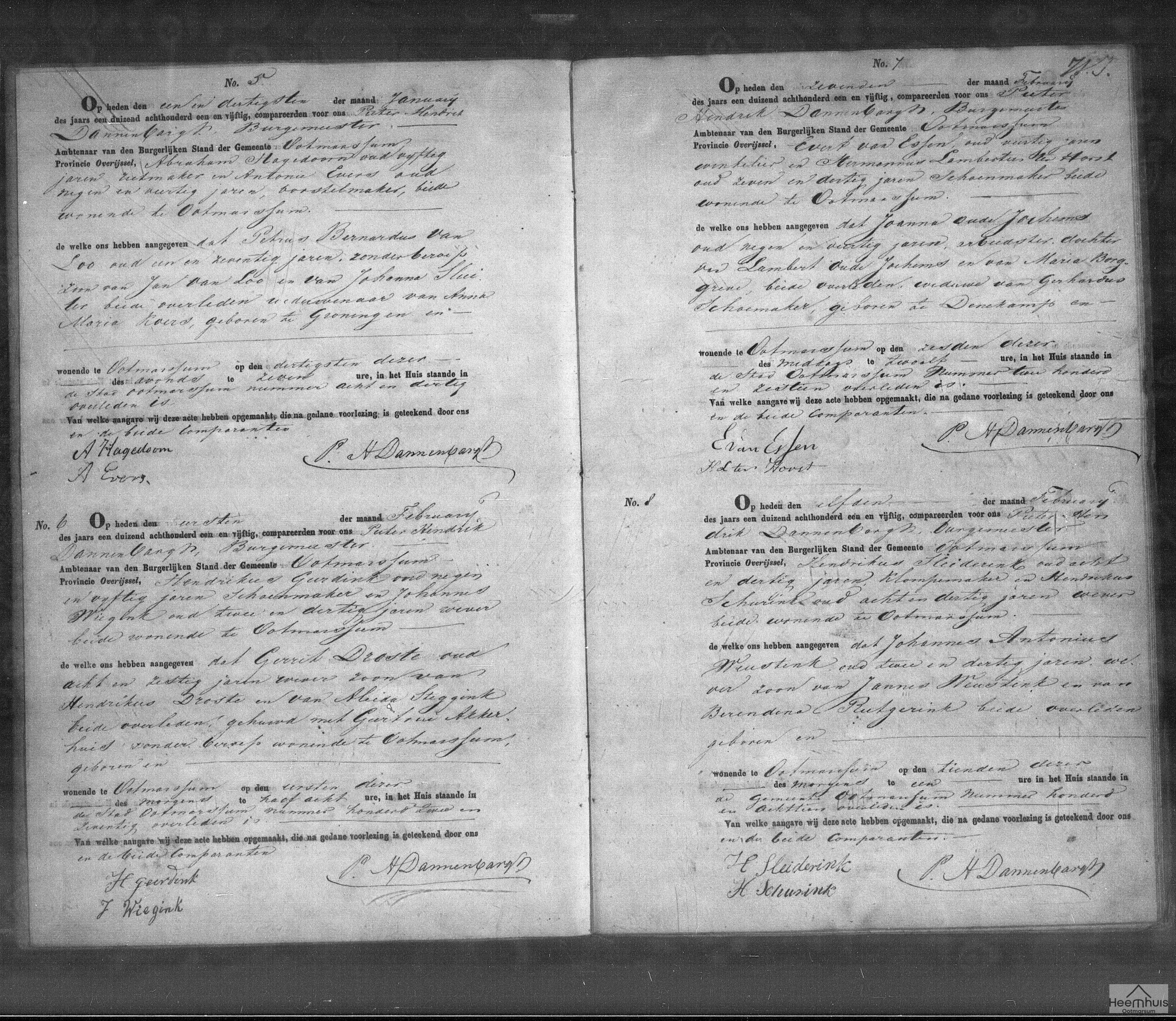 Overlijdensakte van Johannes Antonius Weustink