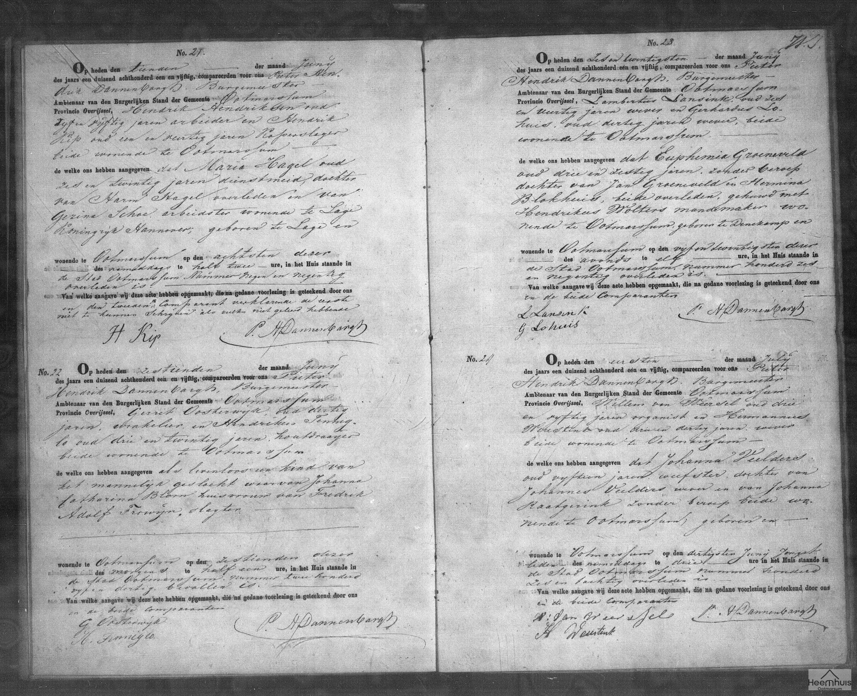 Overlijdensakte van Maria Hagel