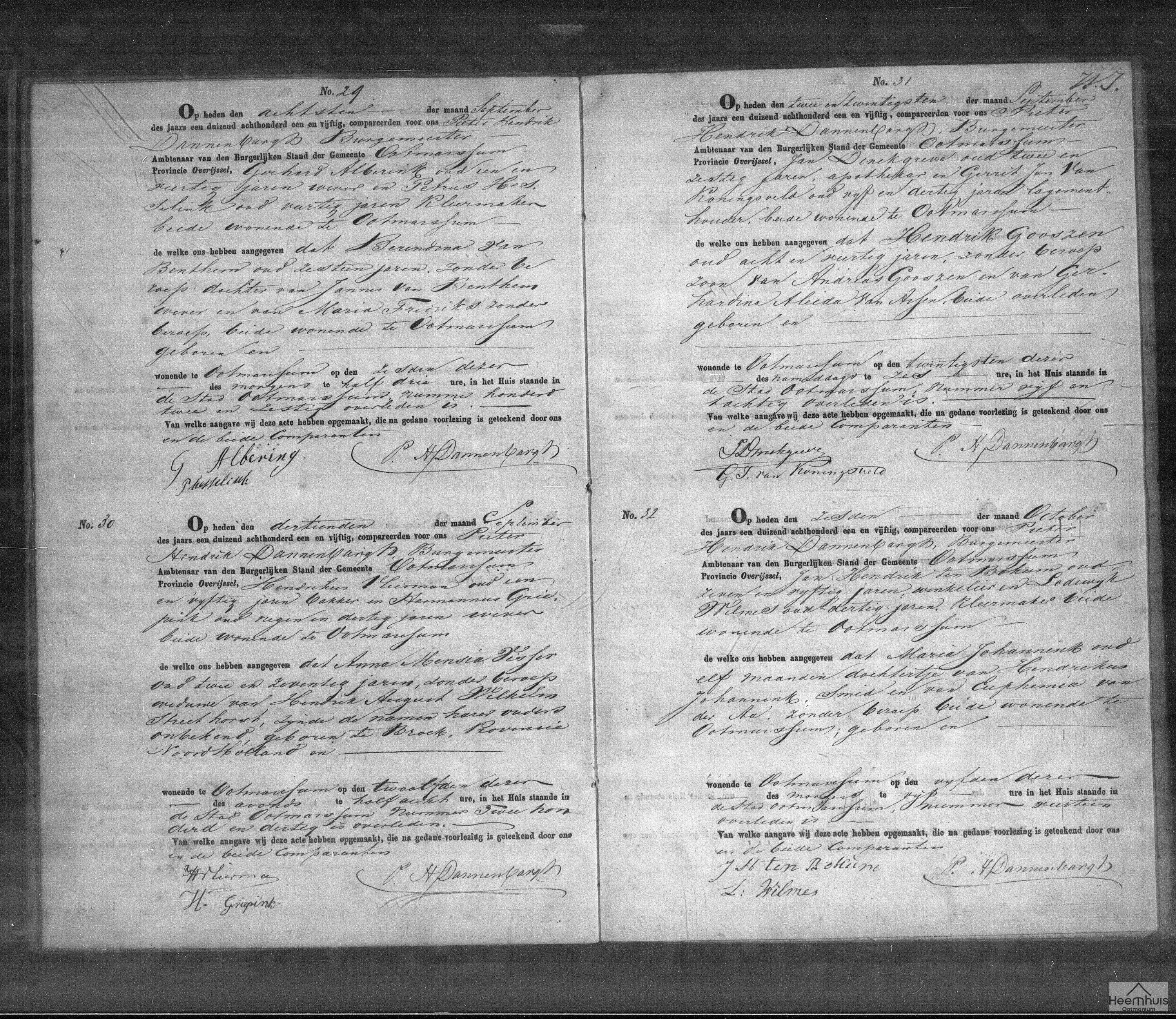 Overlijdensakte van Hendrik Gooszen