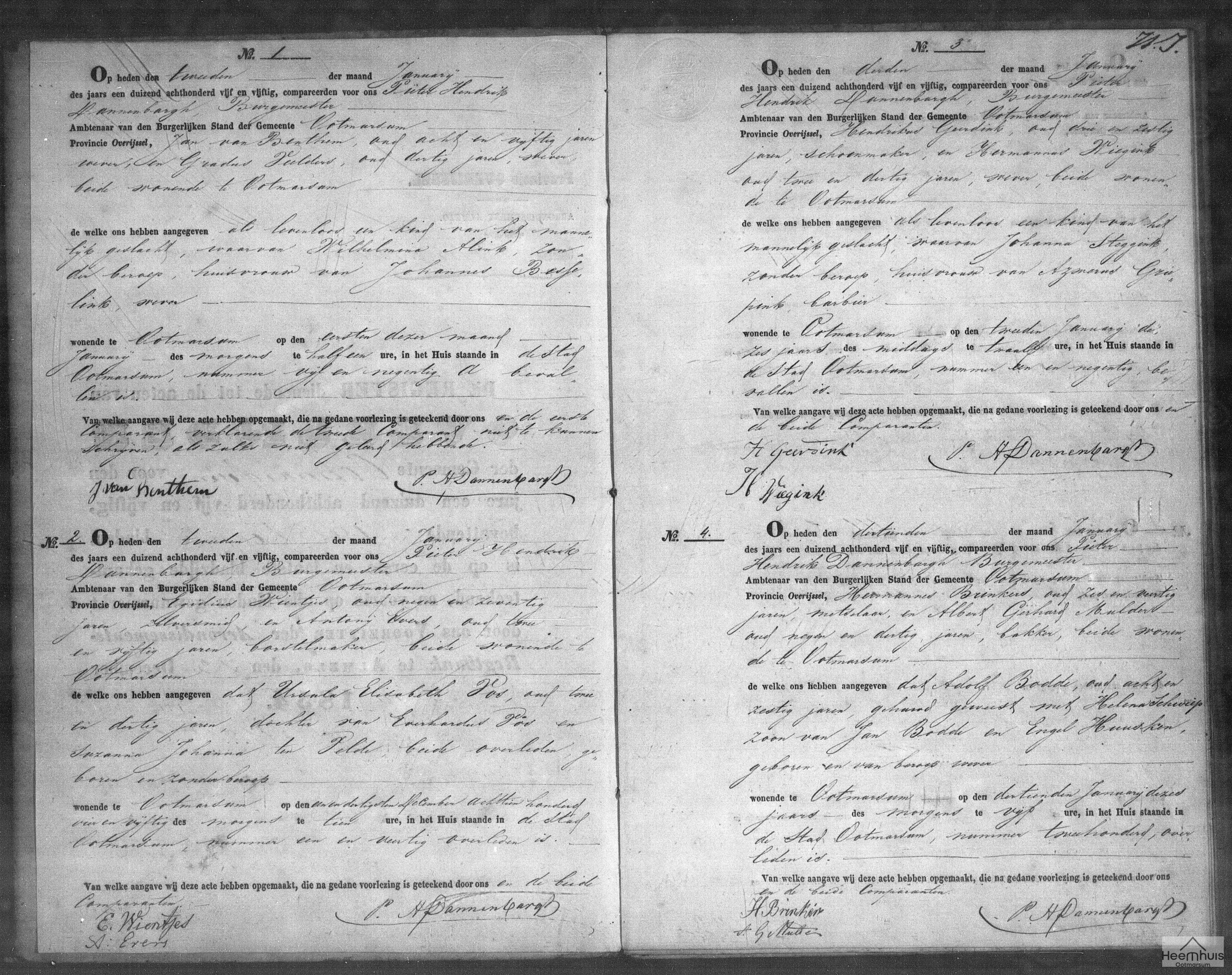 Overlijdensakte van Adolf Bodde