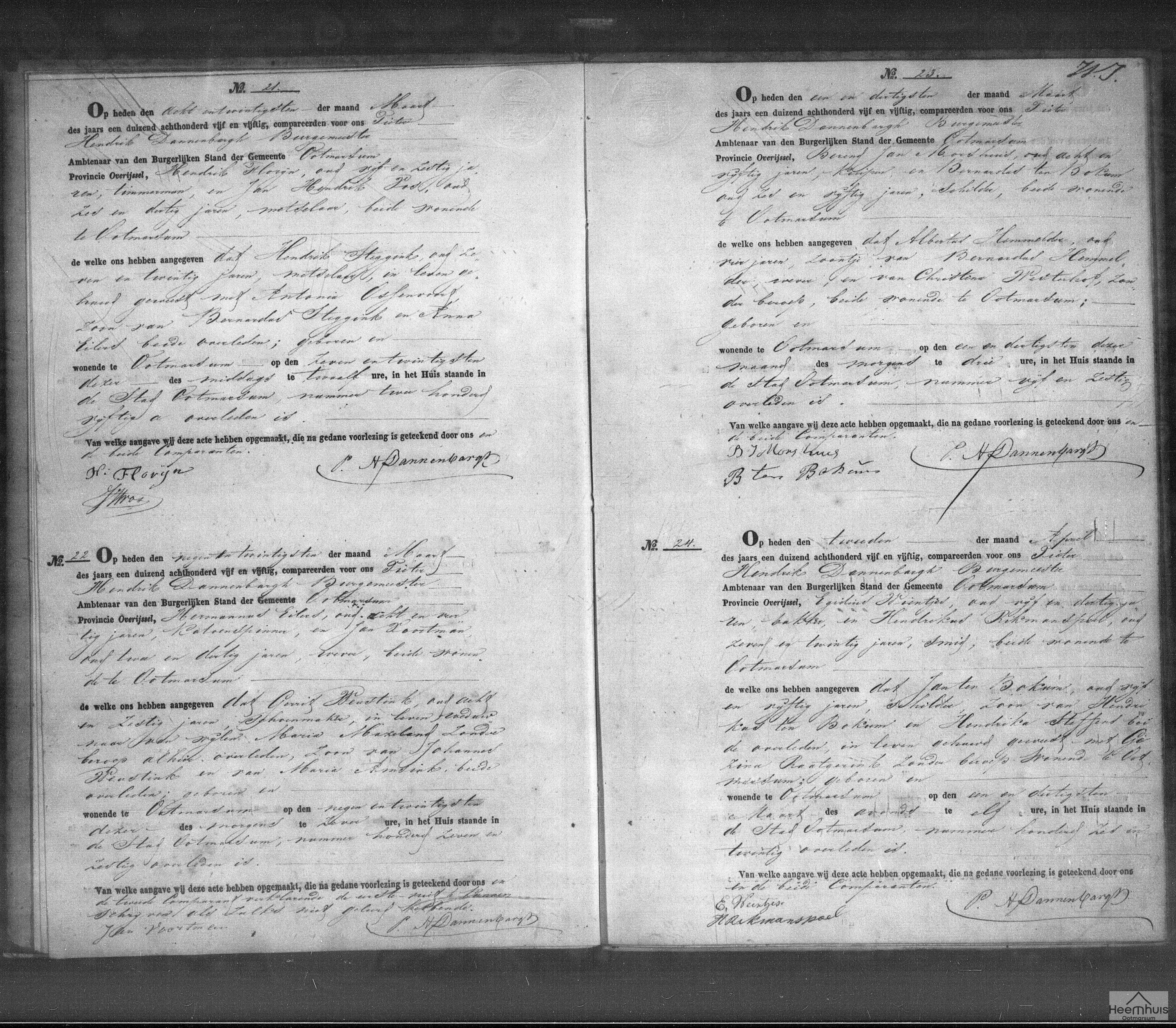 Overlijdensakte van Albertus Hemmelder