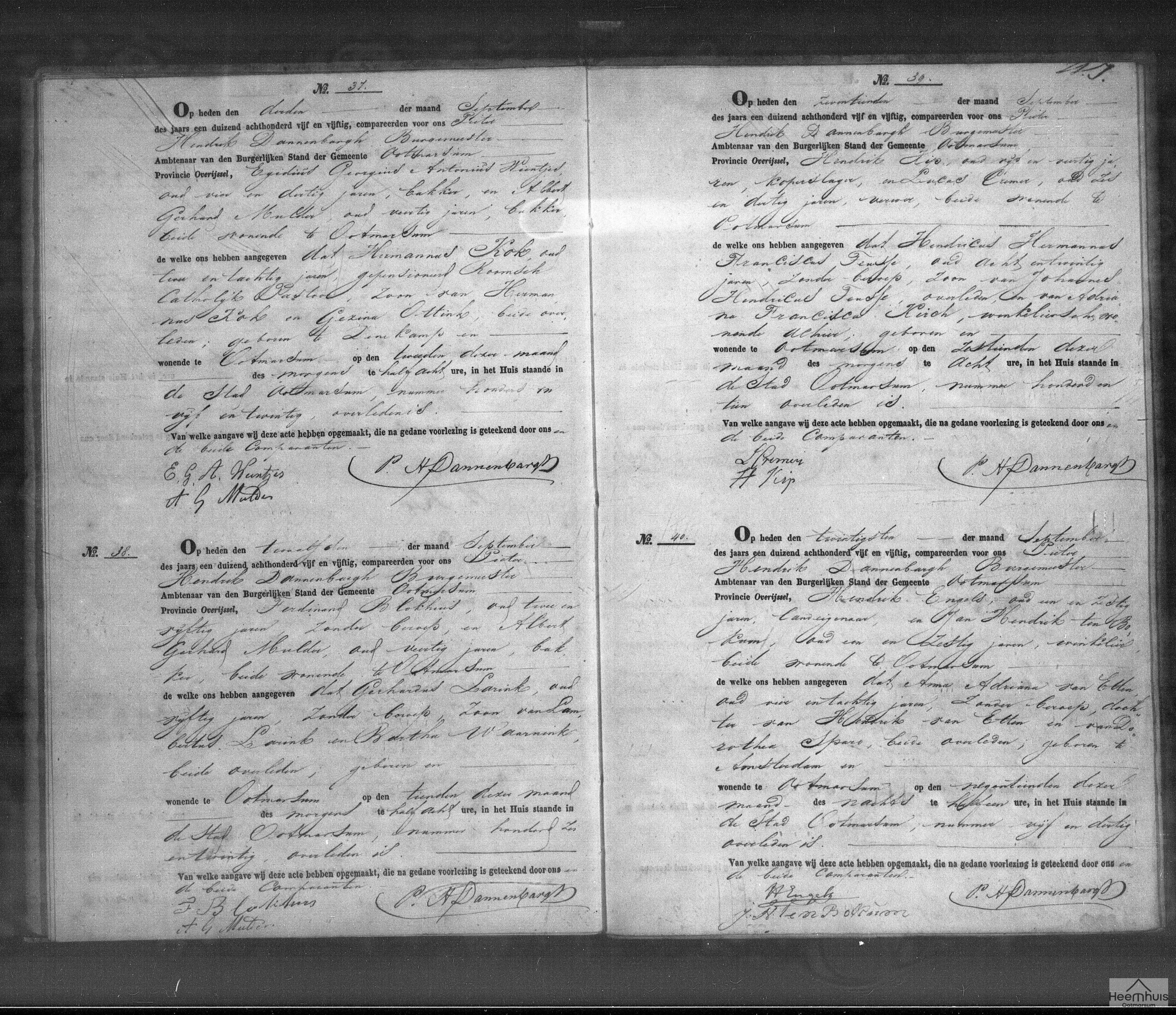 Overlijdensakte van Gerhardus Larink