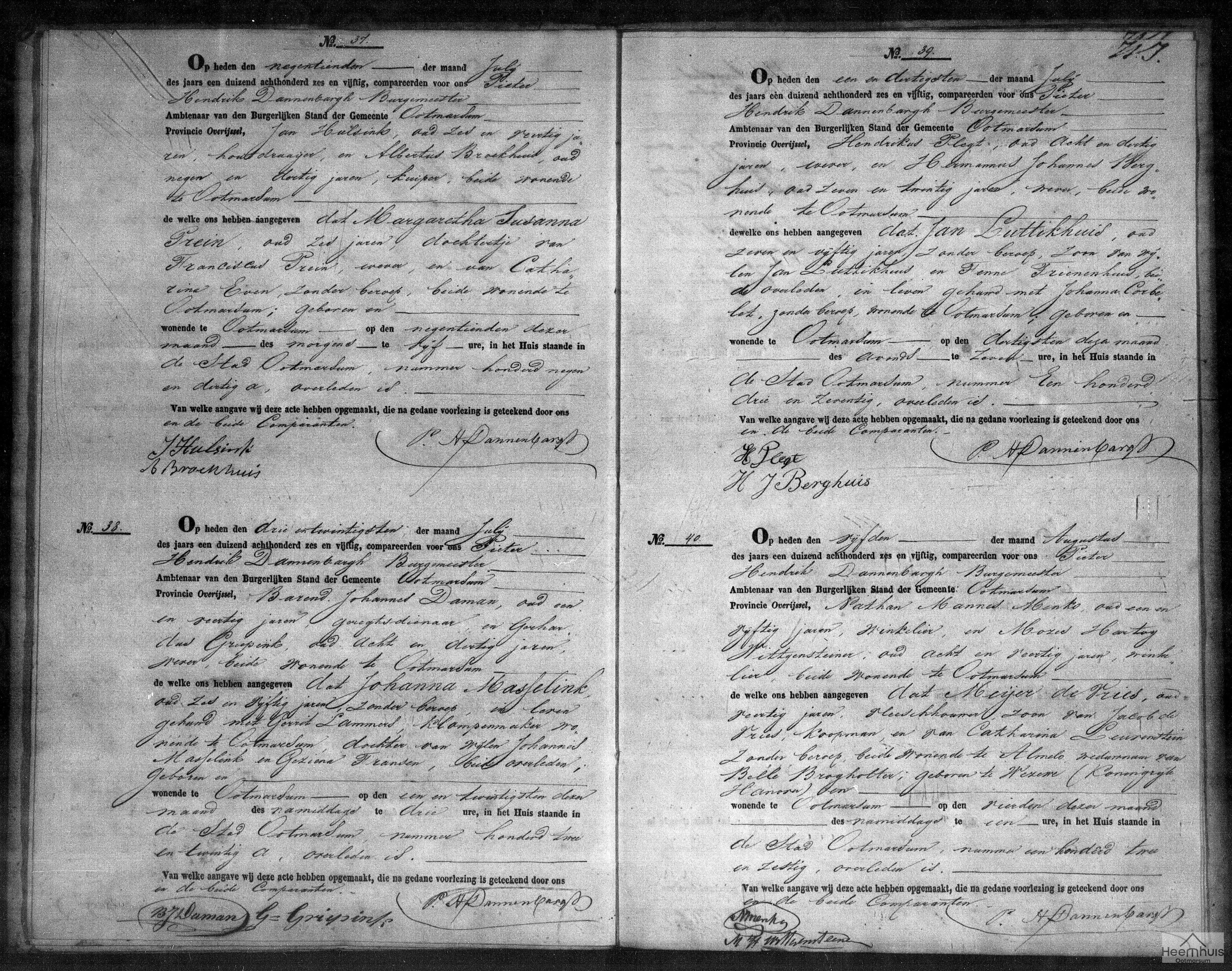 Overlijdensakte van Jan Luttikhuis