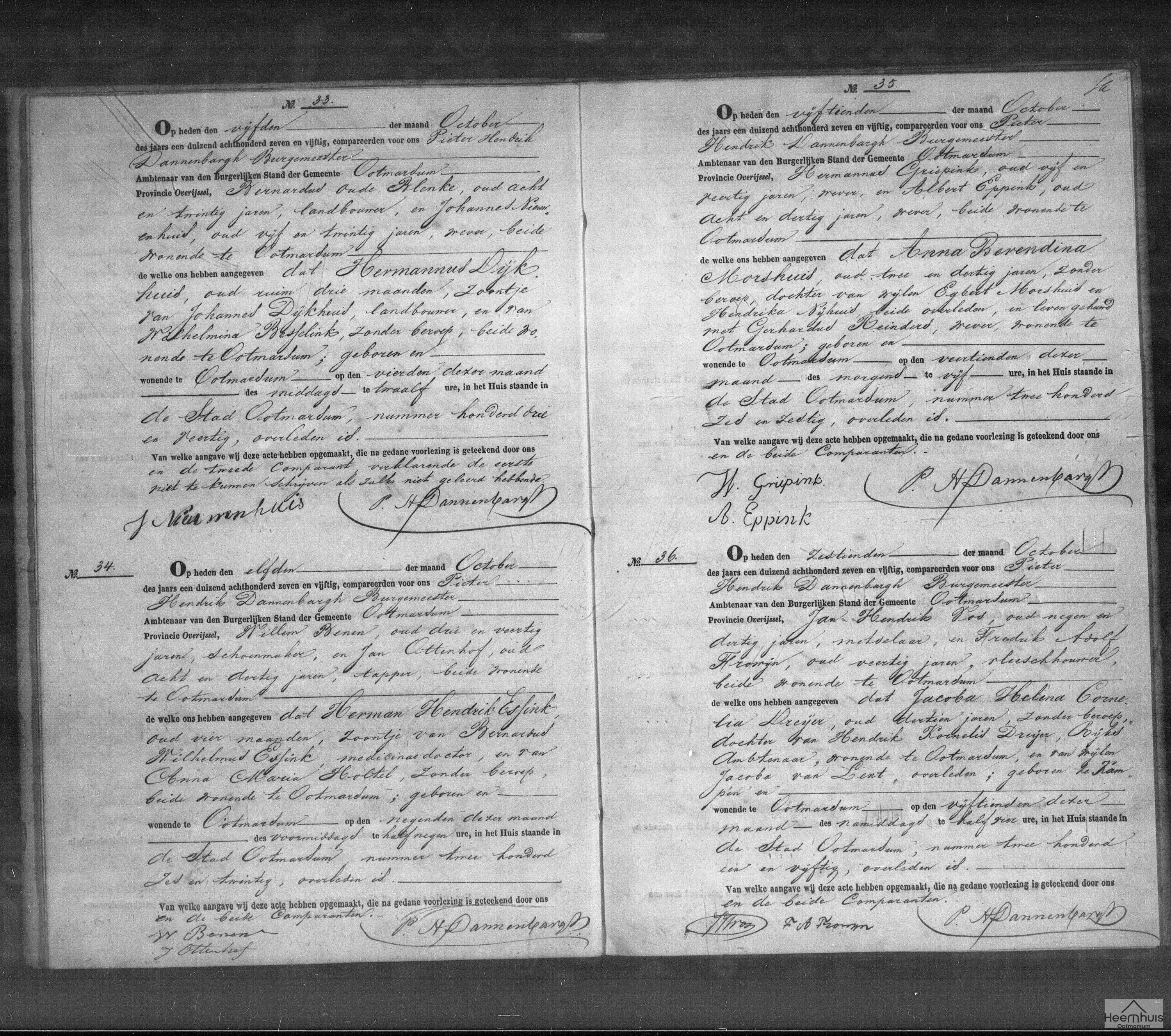 Overlijdensakte van Anna Berendina Morshuis